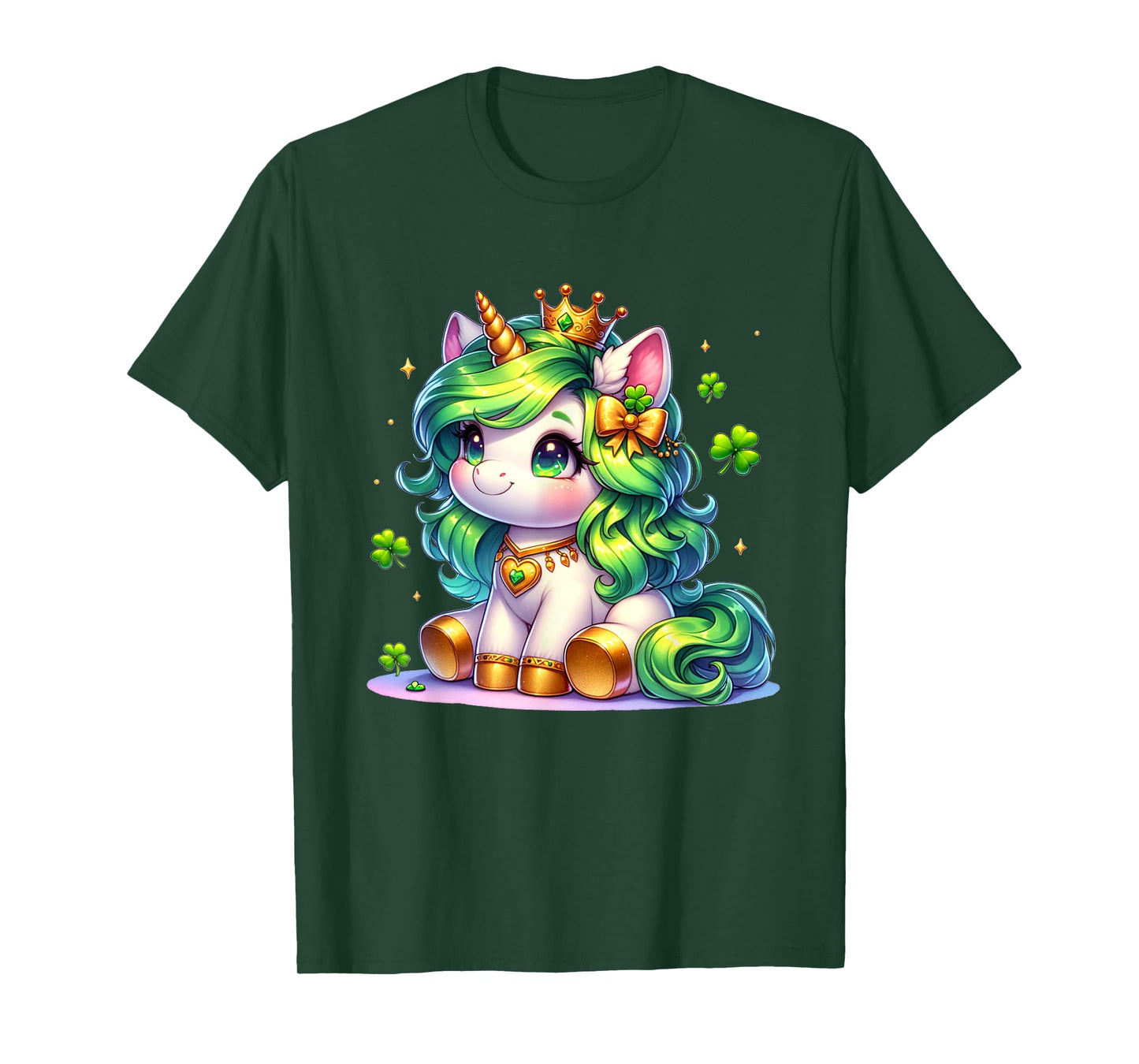 Unicorn St Patricks Day Girls Kids Shamrock Cute Unicorn T-Shirt
