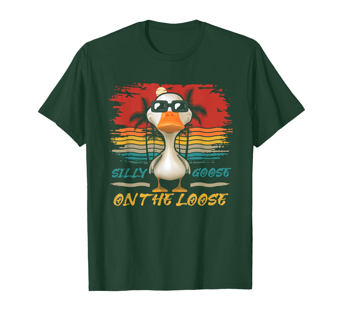 Silly-Goose On The-Loose Vintage Duck Lover Beach Vacation T-Shirt