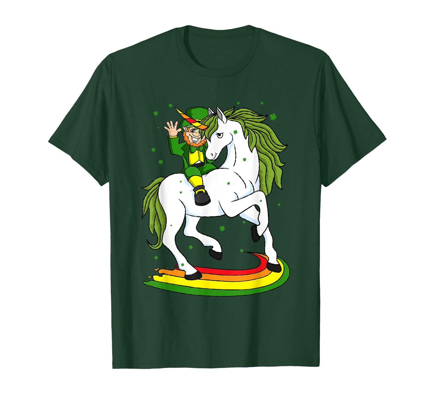 Leprechaun Riding A Magical St Patrick's Day Unicorn Gift T-Shirt