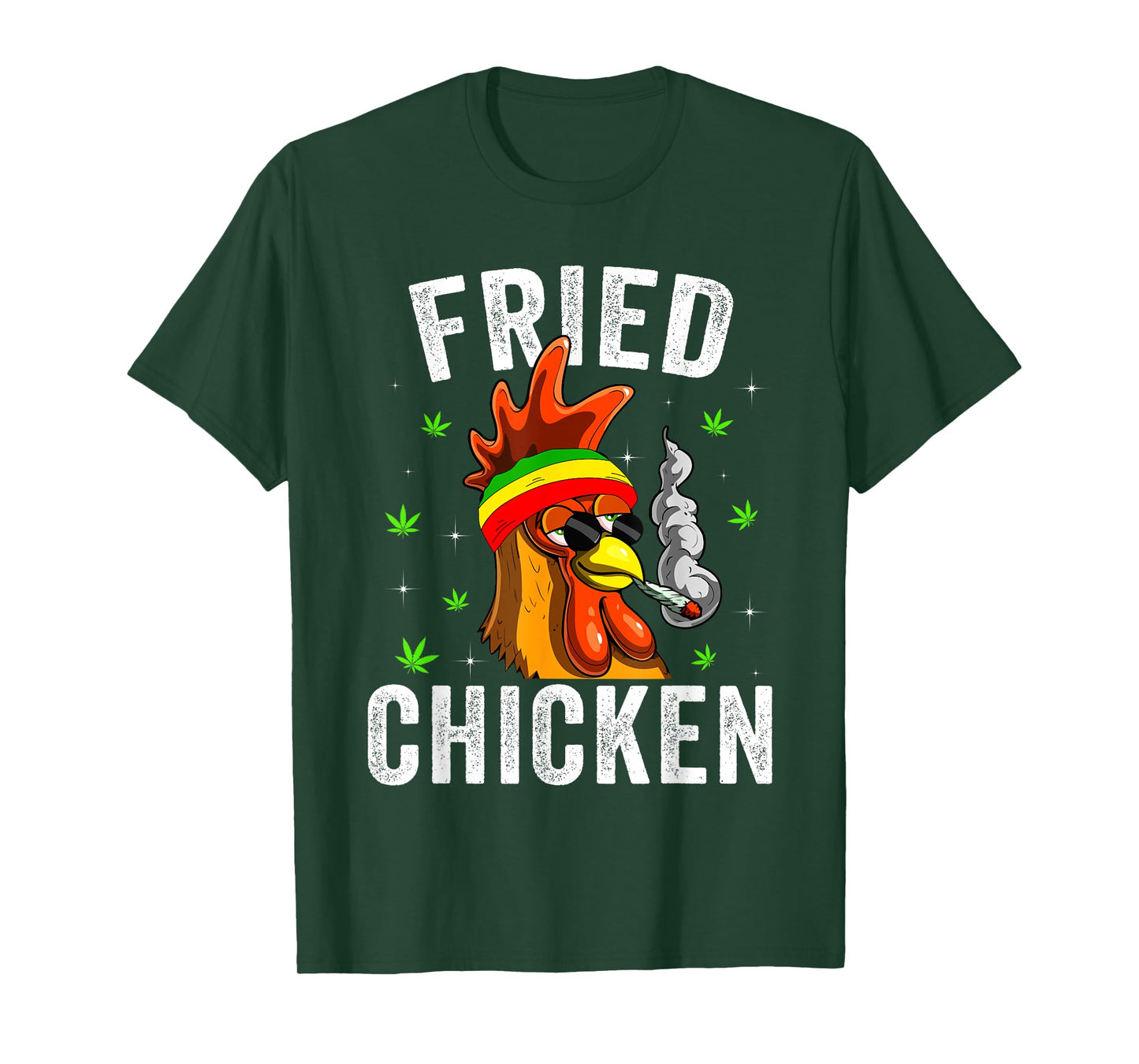 Fried Smoking Chicken 420 Marijuana Graphic Weed Men Women T-Shirt