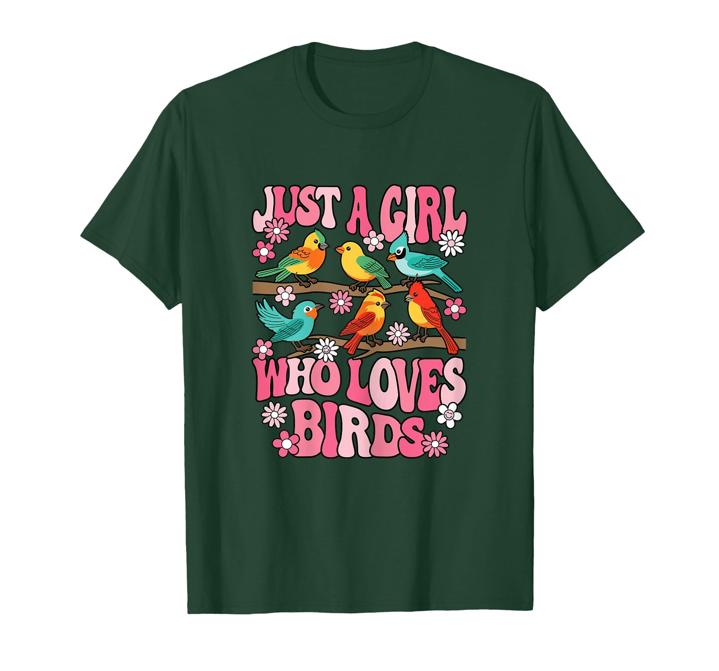 Just A Girl Who Loves Birds Birding Bird Watching Girls Kids T-Shirt