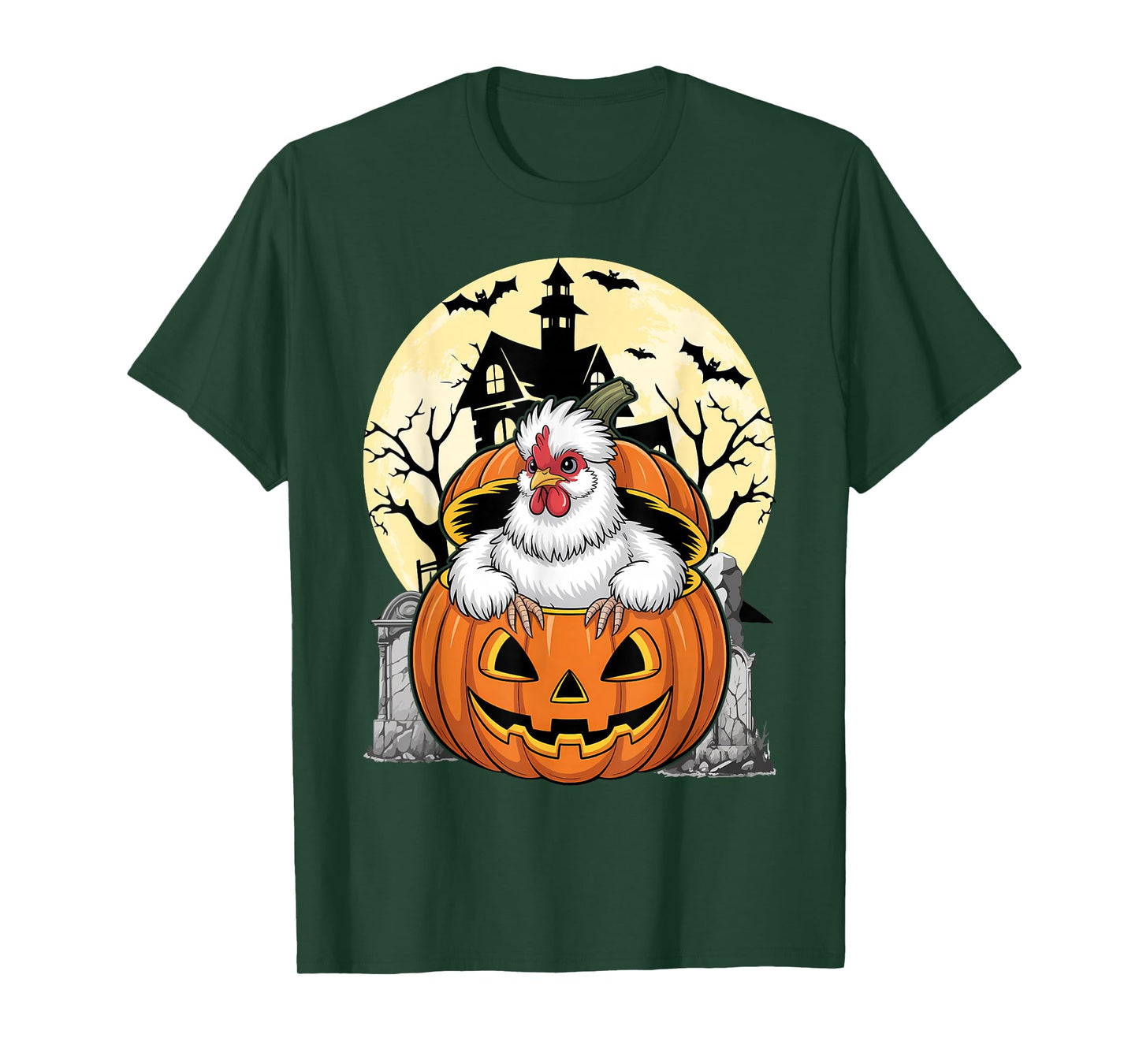 Silkie Chicken Happy Halloween Pumpkin Farm Animal Lover T-Shirt