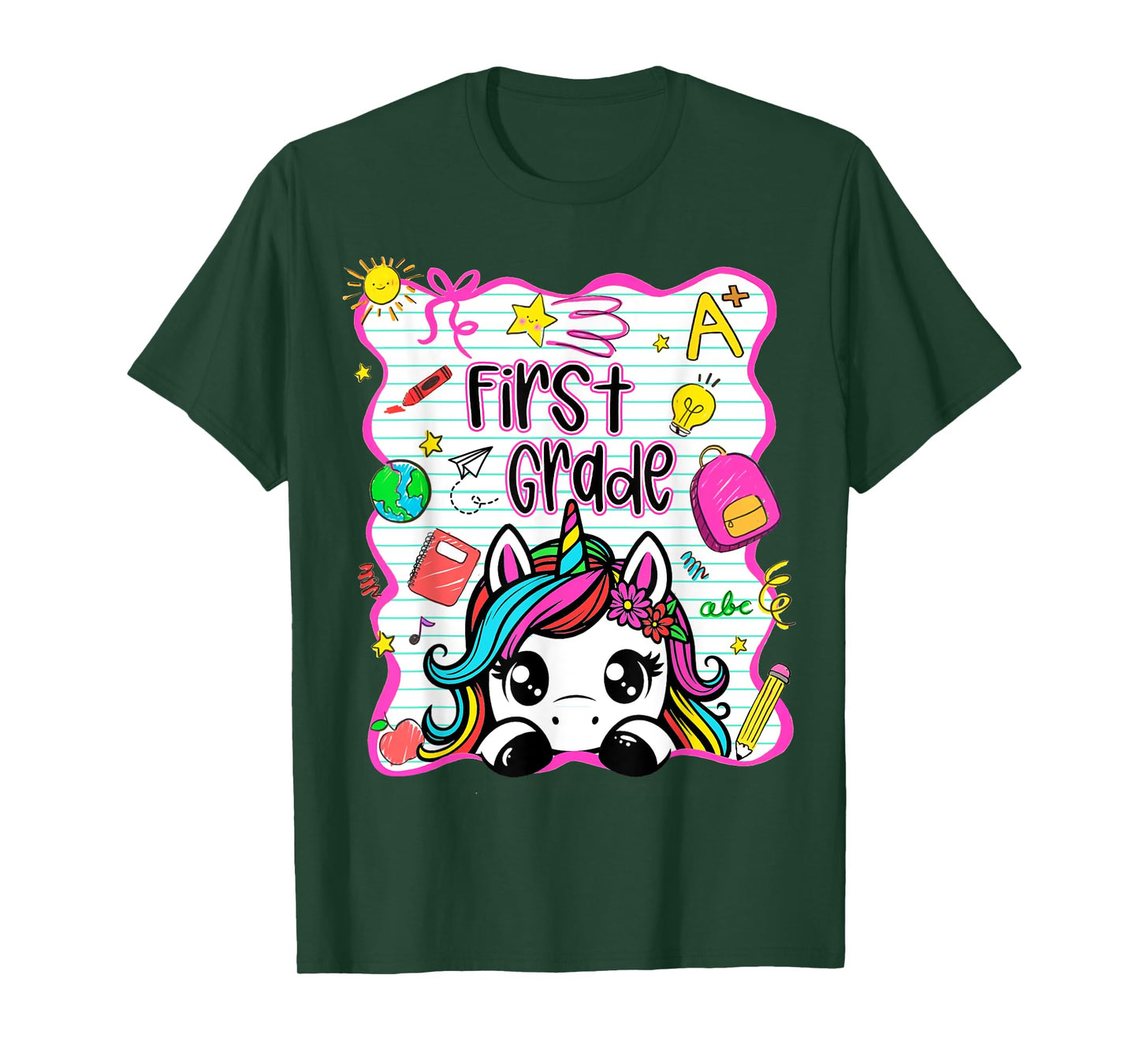 1st Grade Unicorn Back to School First Grade Team Girls Kids T-Shirt