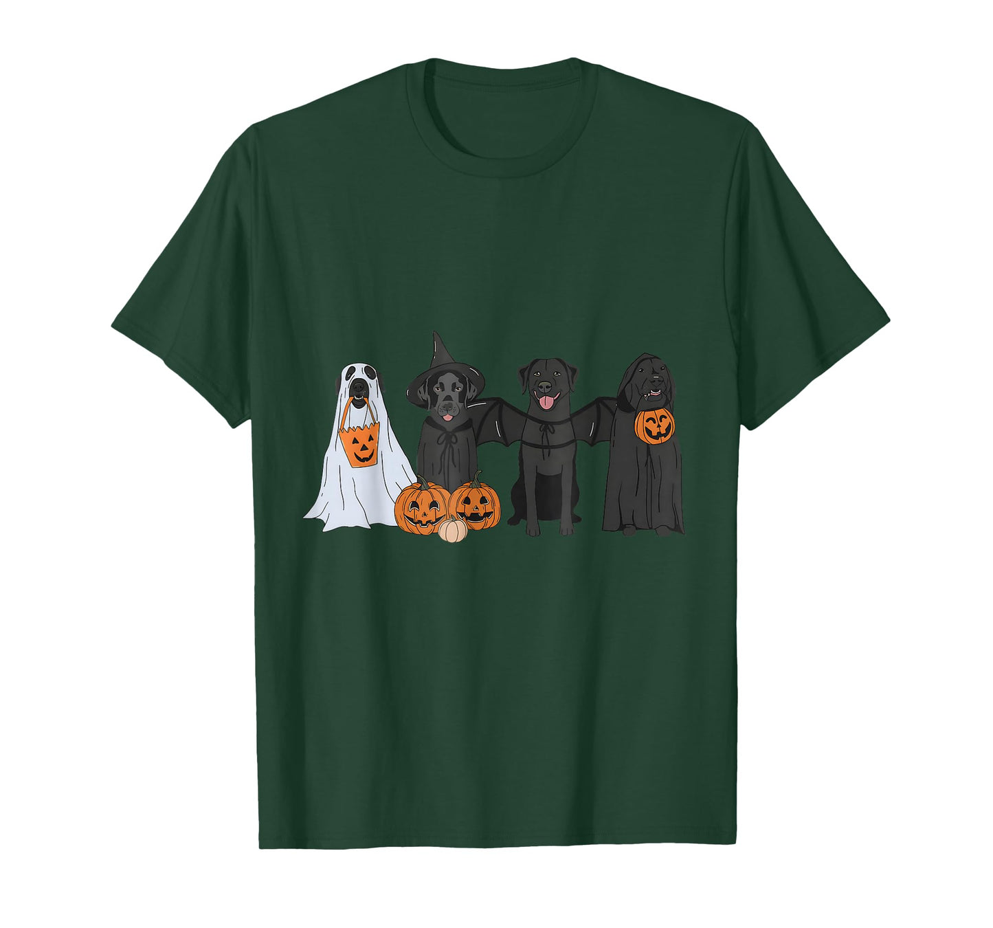 Black Labrador Halloween Ghost pumpkin T-Shirt