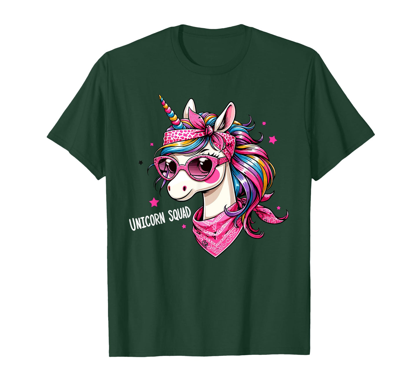 Unicorn Squad - Graceful Unicorn with leopard Bandana T-Shirt
