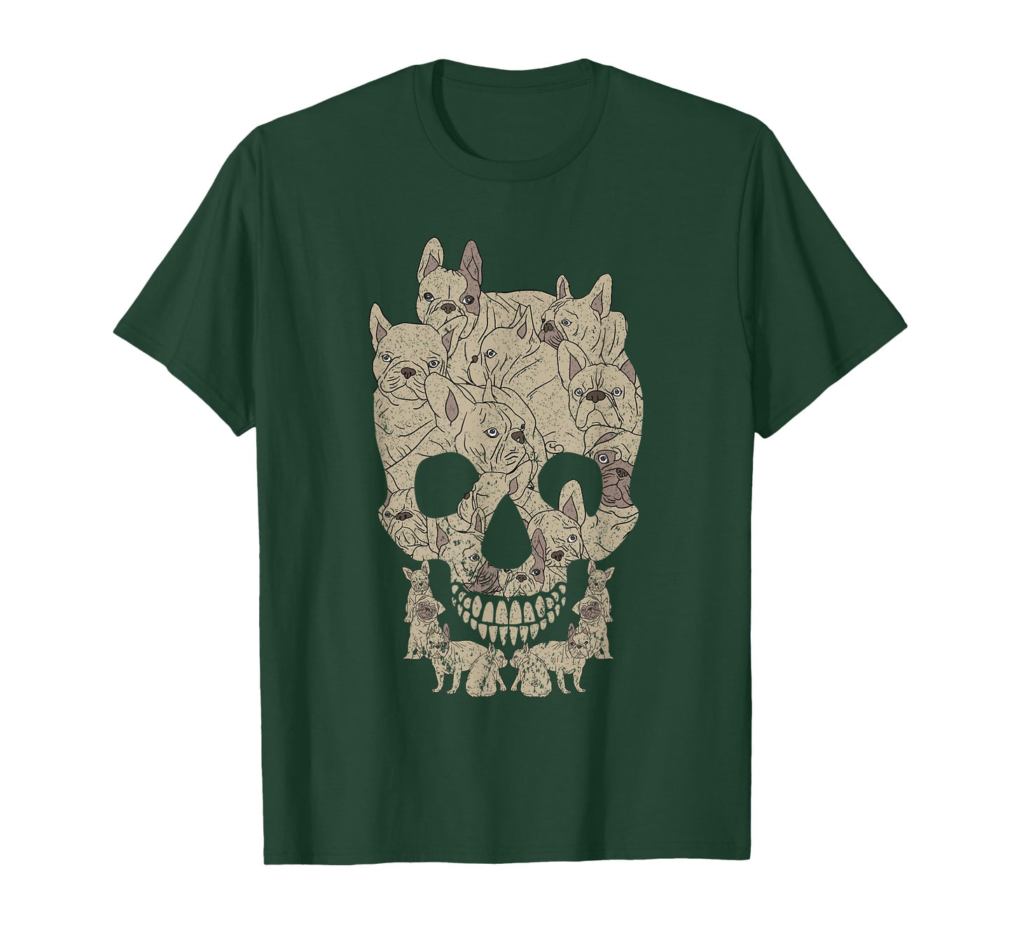 French Bulldog Skull Halloween Skeleton Frenchie Dog Men Women Kids T-Shirt