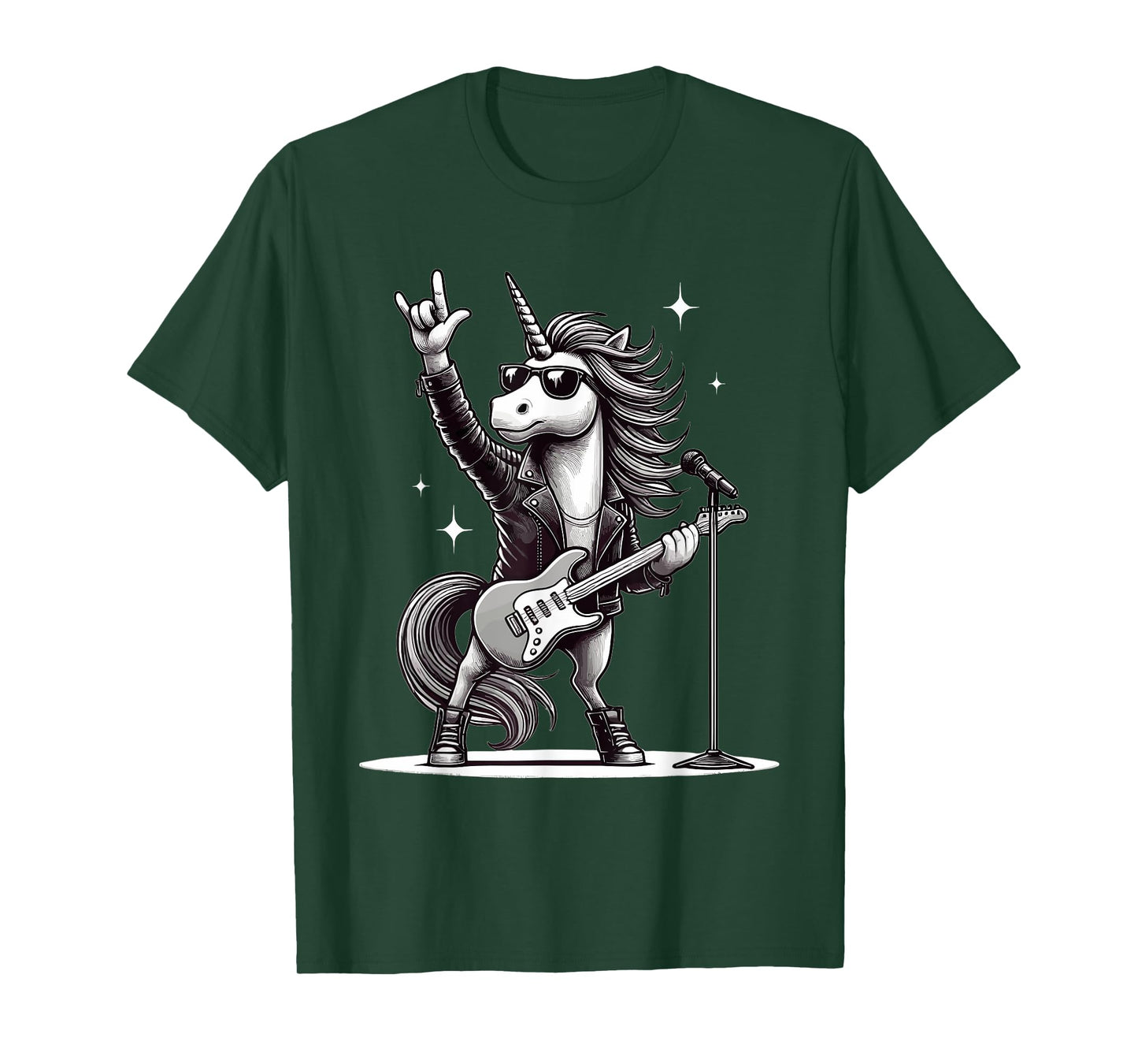 Rock Music & Heavy Metal, Rocker, Guitar, Unicorn, Rock Hand T-Shirt