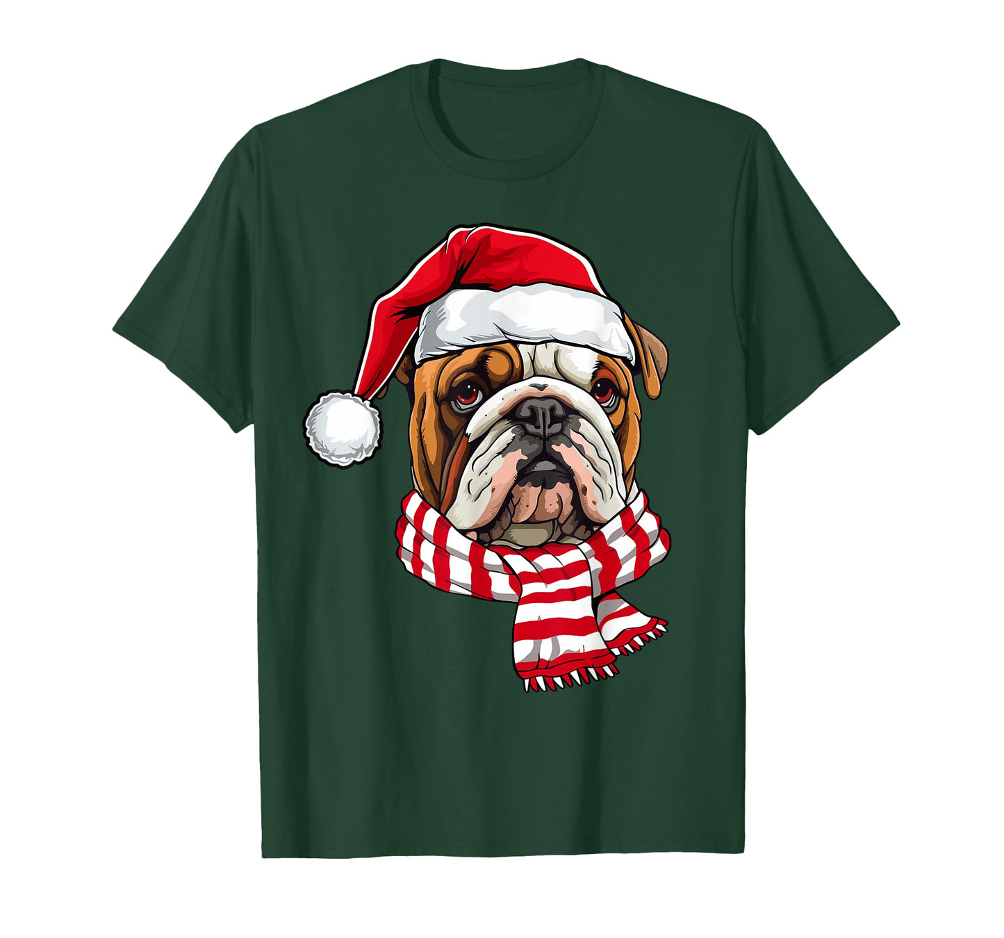 Santa English Bulldog Christmas Dog Lover Men Women Kids T-Shirt