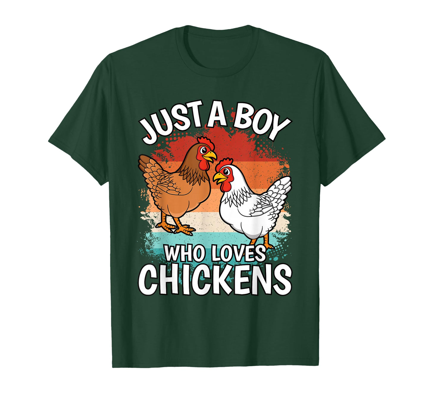 Just A Boy Who Loves Chickens Retro Farmer Farming Boys Kids T-Shirt