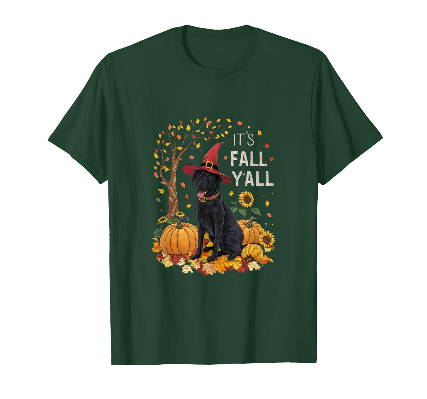 It's Fall Y'all Labrador Black Lab Halloween Thanksgiving T-Shirt