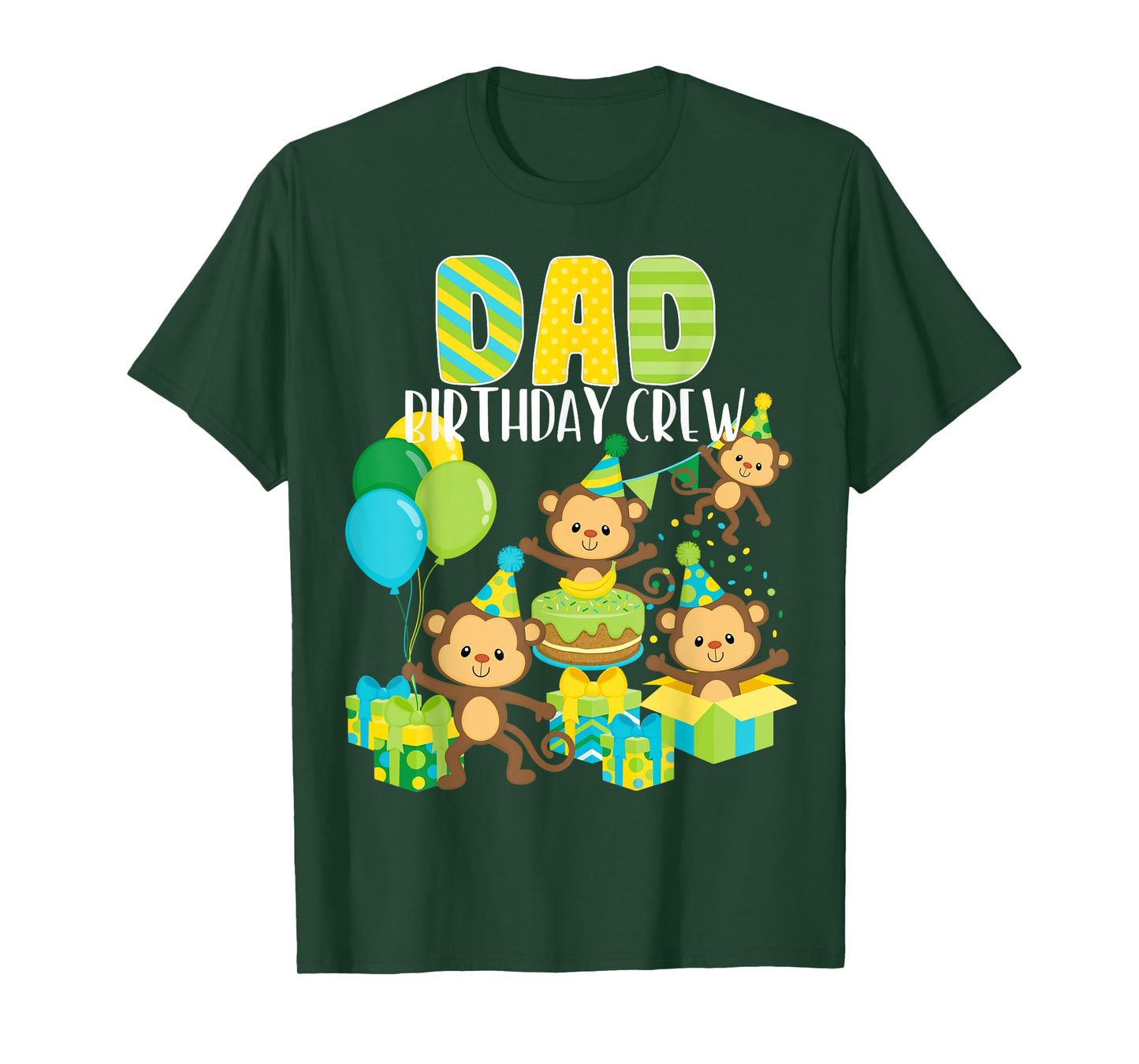 Birthday Monkey Dad Birthday Crew Bday Party Family Matching T-Shirt