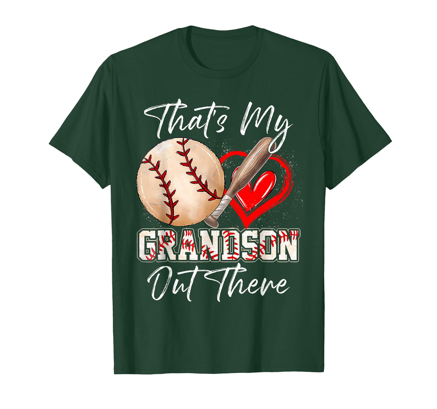 That's My Grandson Out There Funny Baseball Grandma Grandpa T-Shirt