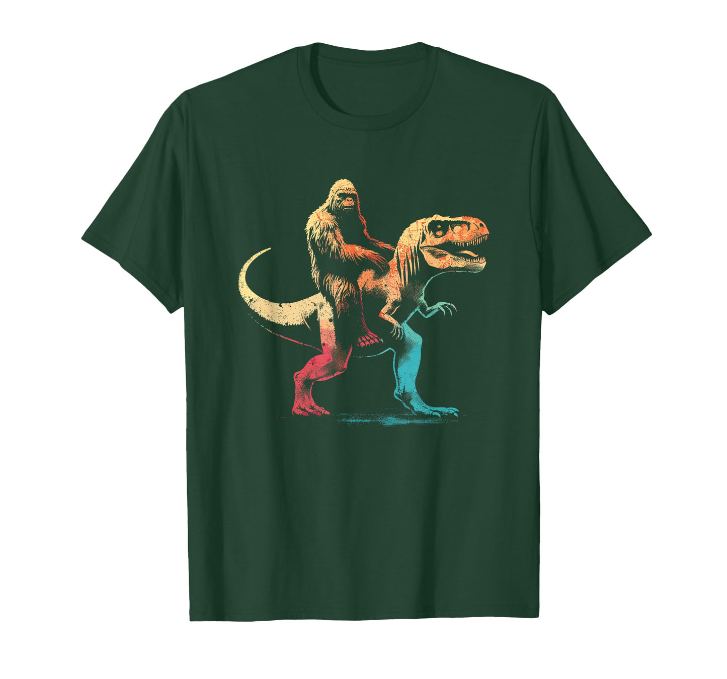 Bigfoot Riding A T-Rex - Funny Graphic Dino Sasquatch Lover T-Shirt