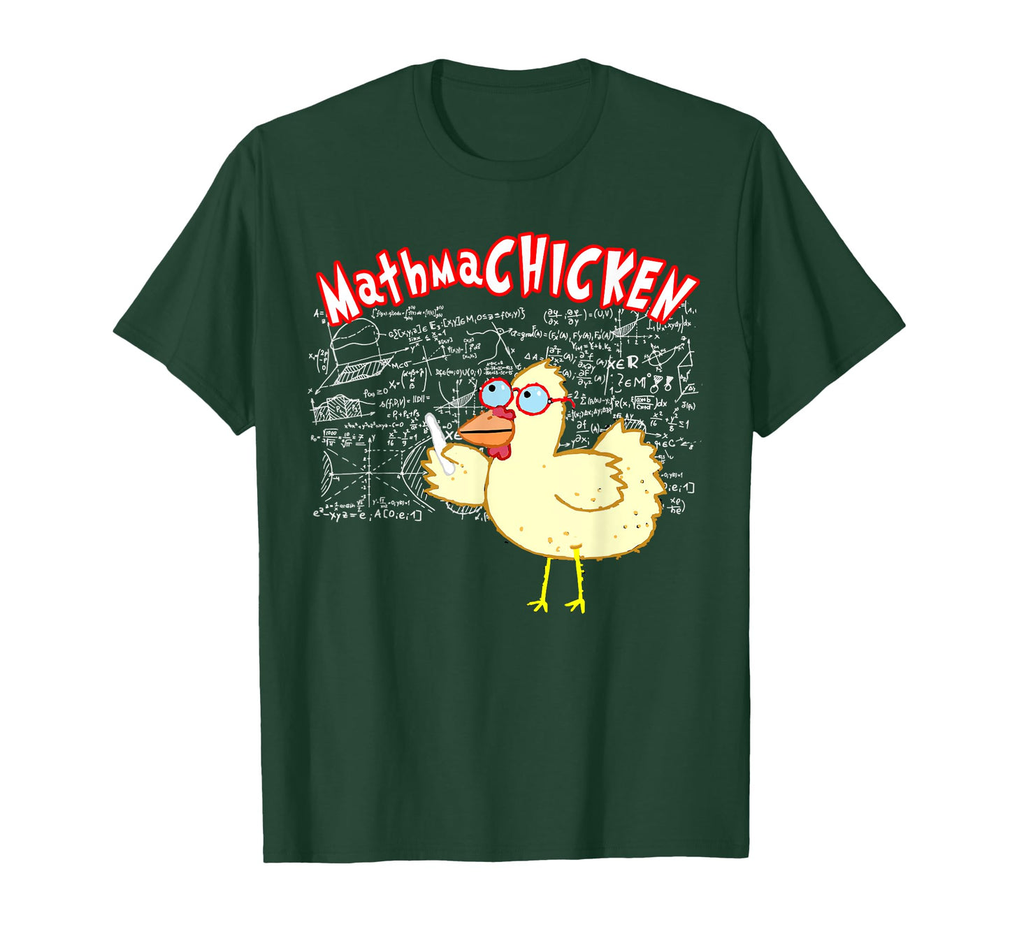 MathmaCHICKEN Funny Mathematics Teacher Student Chicken T-Shirt for Men Women Girls Kids