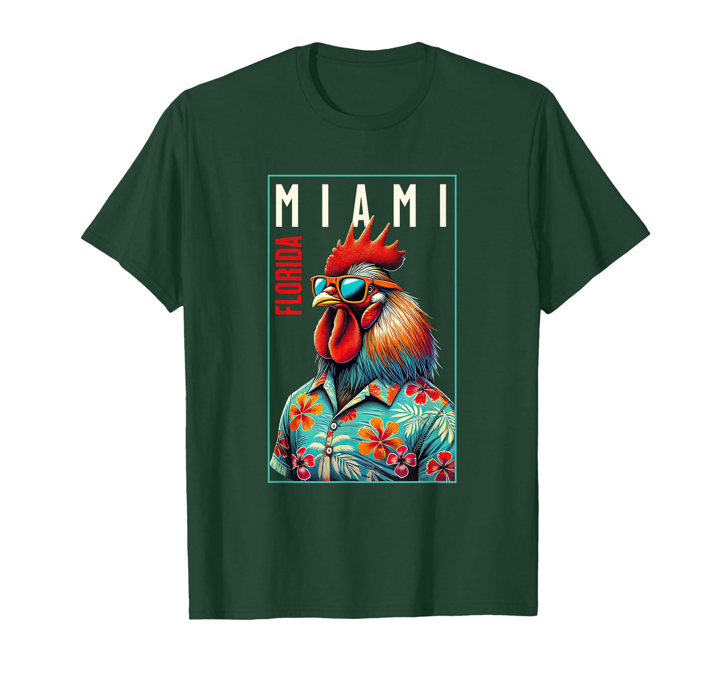 Miami Florida Beach Chicken Rooster Lover T-Shirt