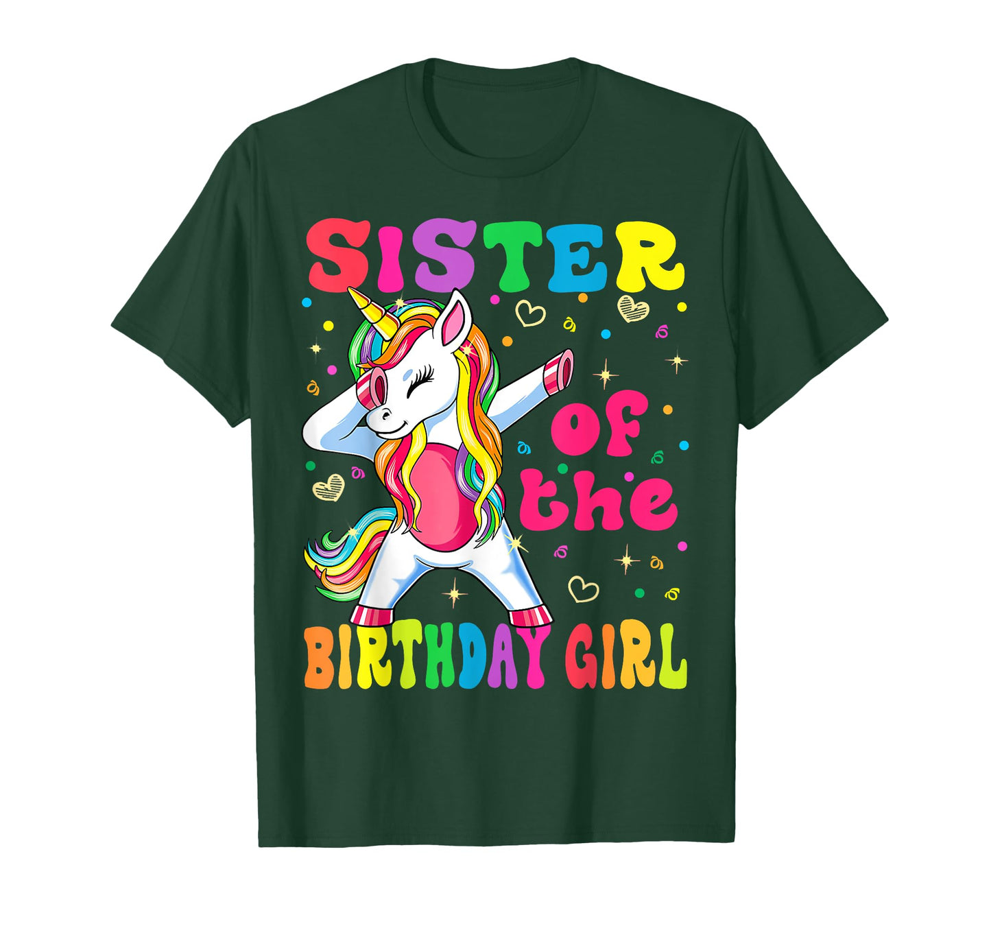Sister of the Birthday Princess Girl Dabbing Unicorn T-Shirt