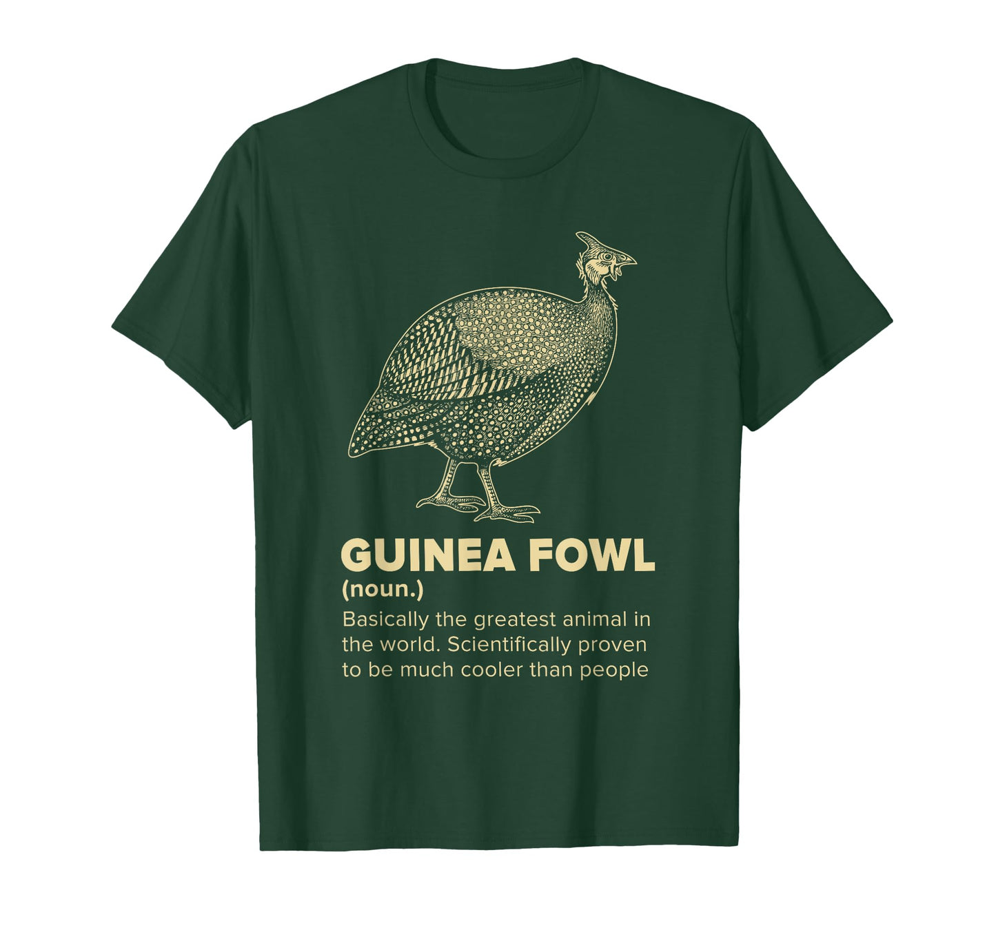 Guinea Fowl Funny Farm Bird Design Unisex-Kids Black Cotton T-Shirt Small