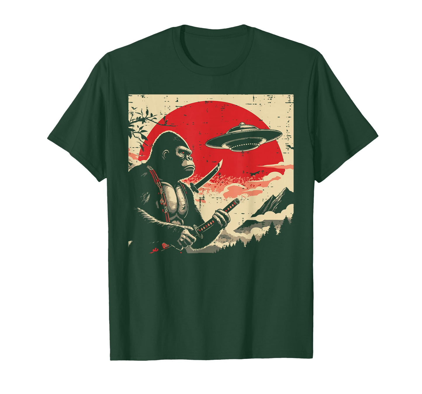 Japanese Bigfoot Samurai Ufo Vintage Sasquatch Men Women Kid T-Shirt