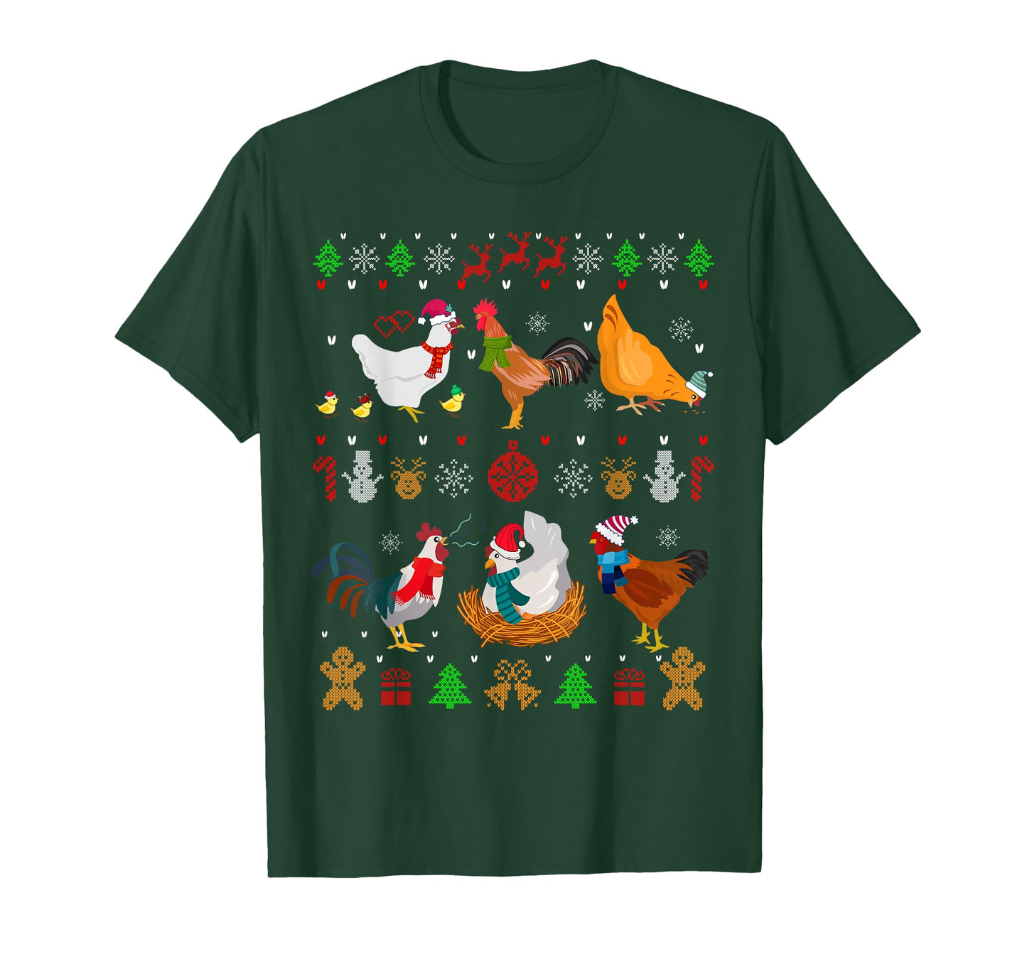 Chicken Collection Christmas Sweater Santa Chicken Farmer T-Shirt