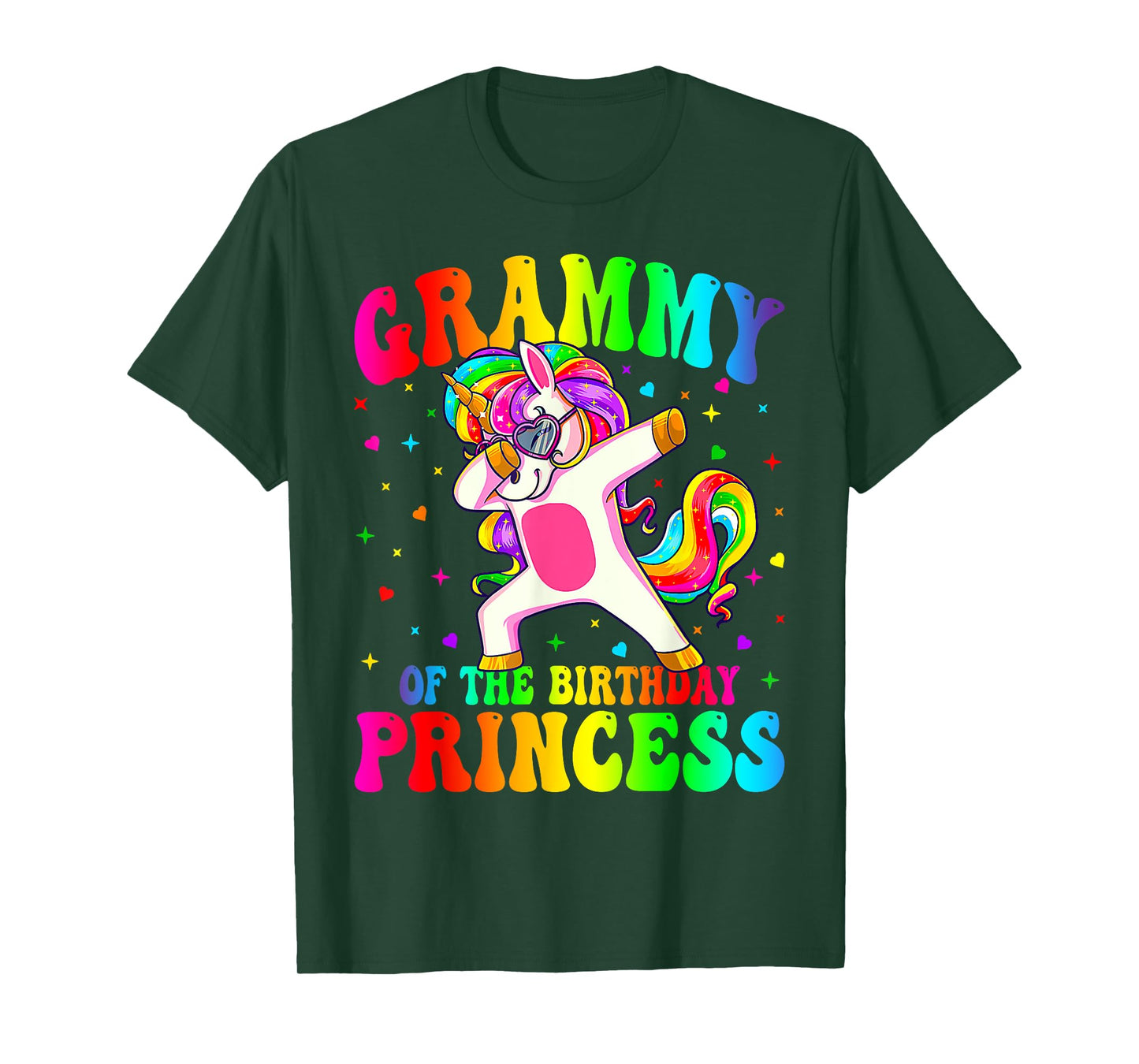 Grammy of the Birthday Princess Girl Dabbing Unicorn Mom T-Shirt