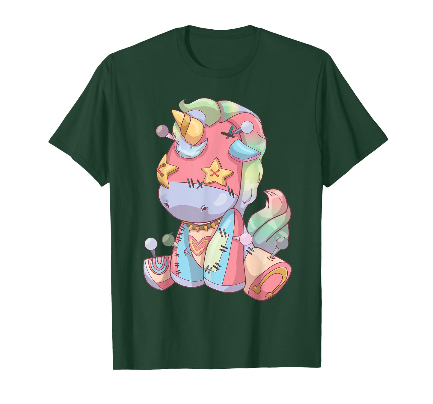 Pastel Goth Anime Kawaii Unicorn, Creepy Cute Voodoo Doll T-Shirt