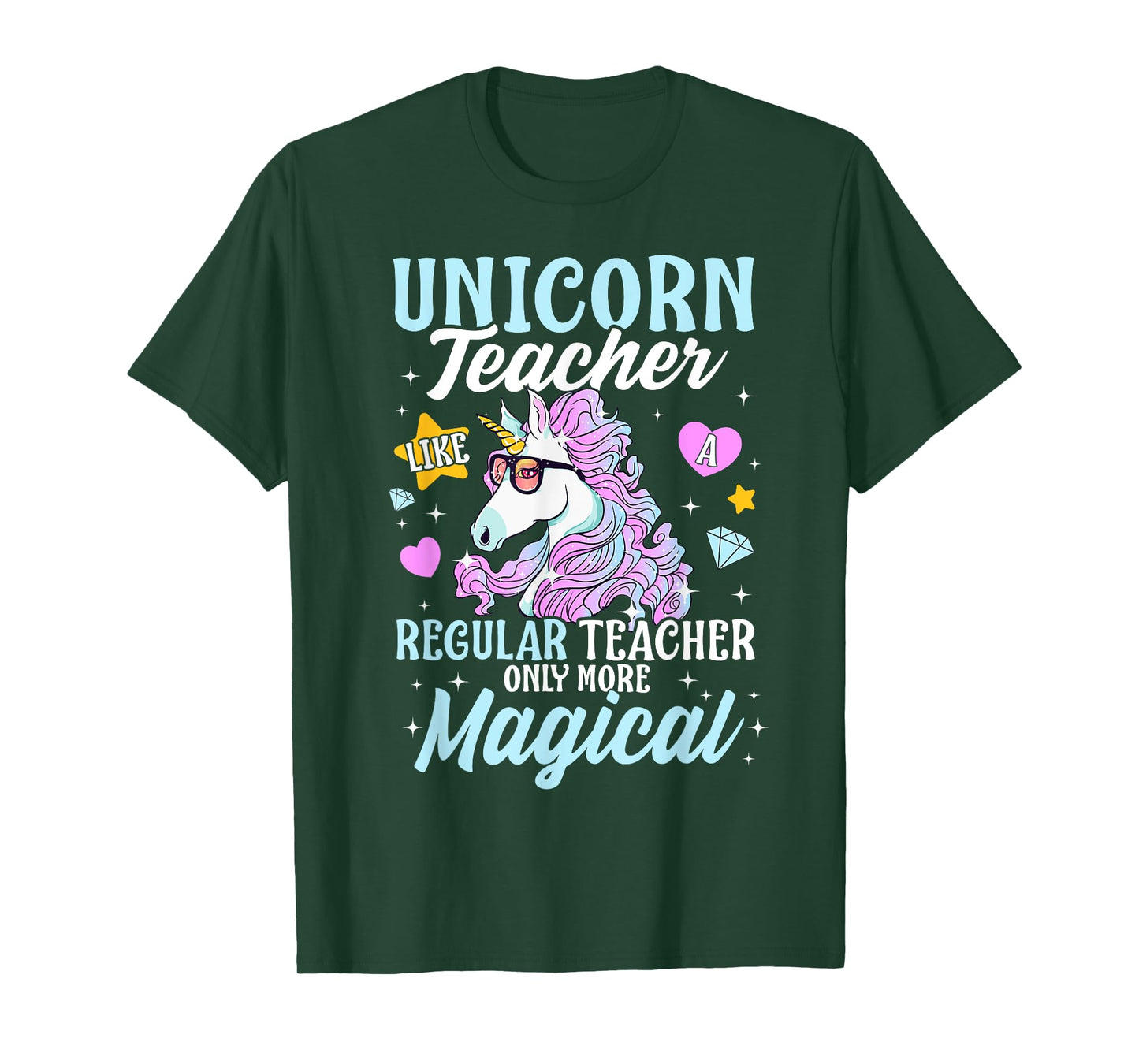 Unicorn Teacher Back To School Cute Magic Teacher Men Women Kids T-Shirt