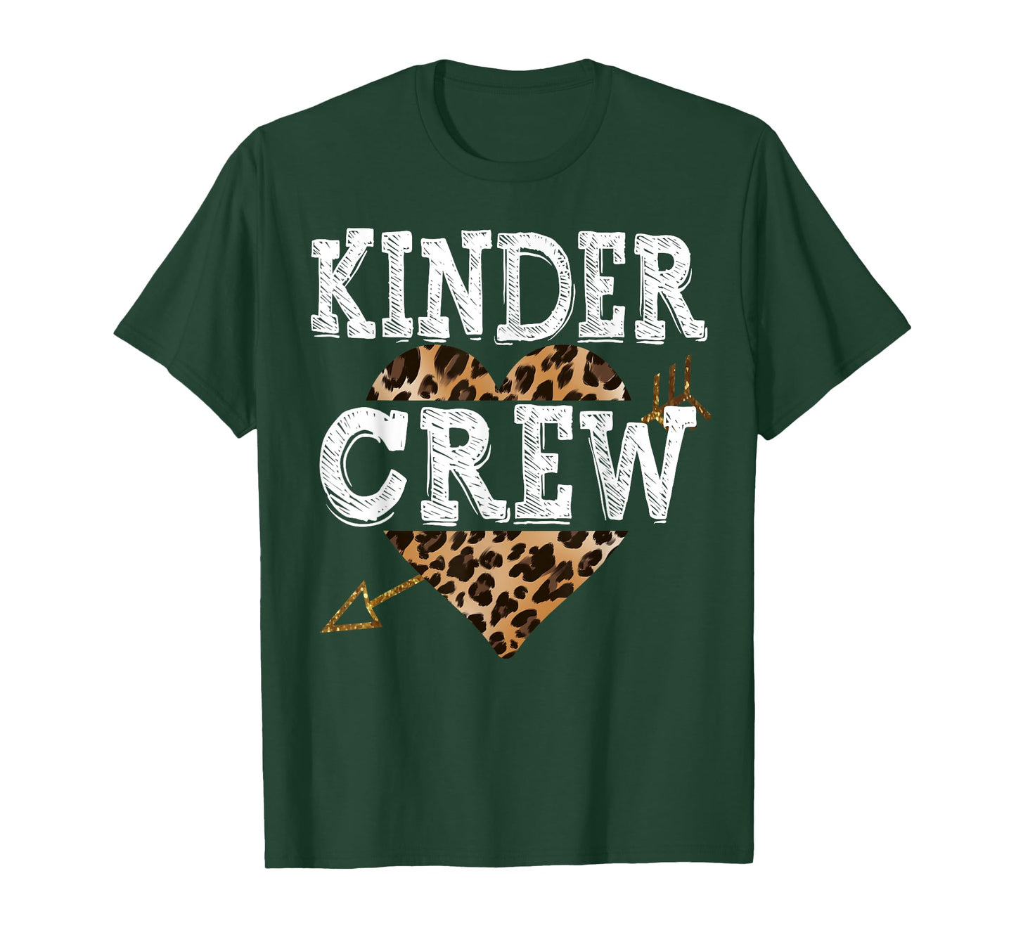 Leopard Kinder Crew Kindergarten Teacher 1st Day of School Men Women Girls Kids T-Shirt