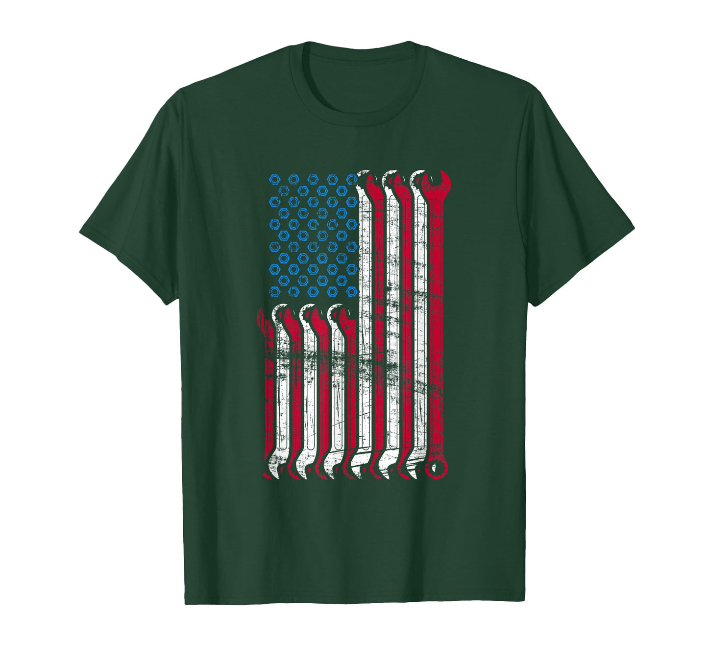 American Flag Mechanic Combination Wrenches T-Shirt Gift T-Shirt for Women Girls Kids Men