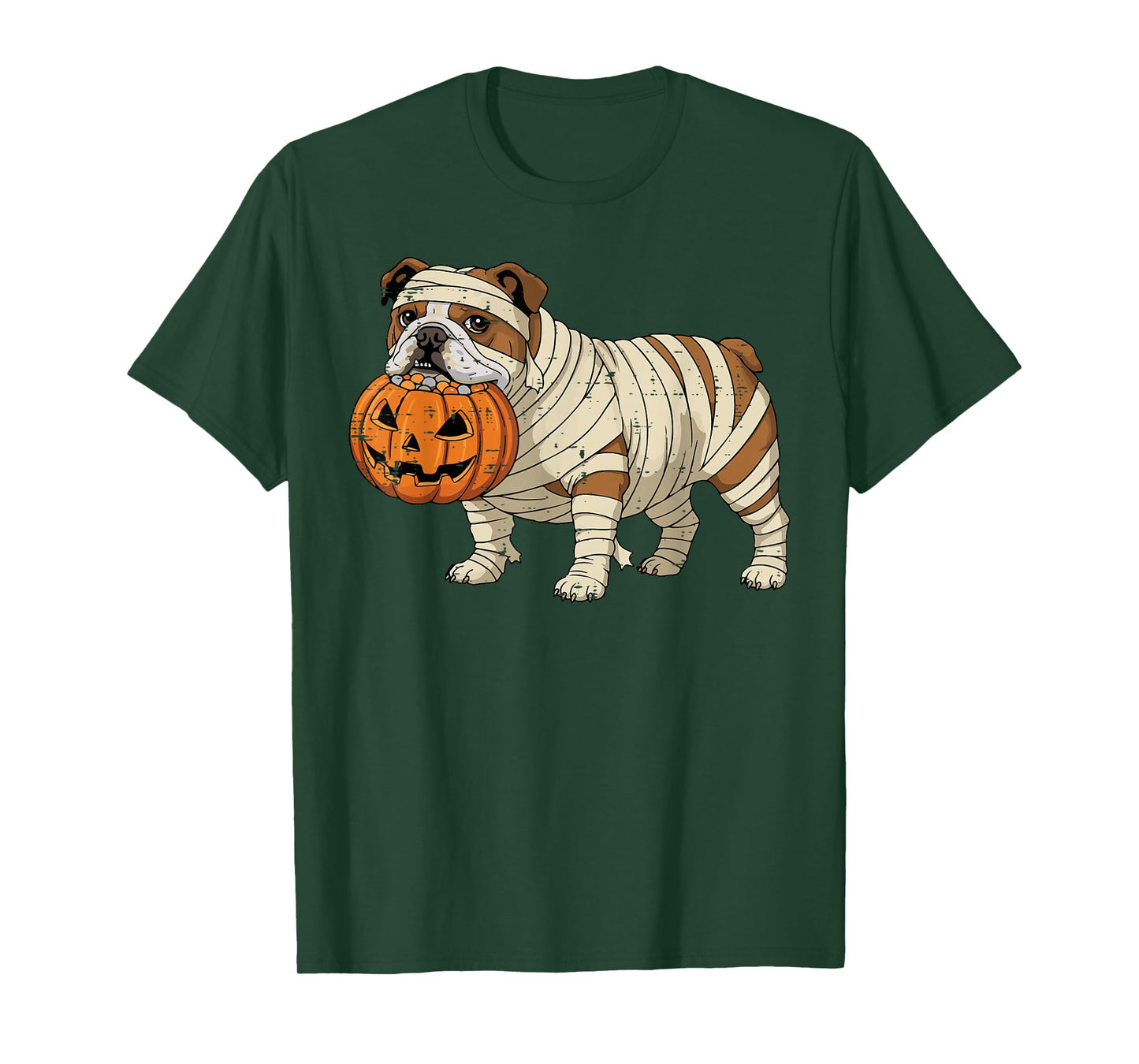 Halloween Dog English Bulldog Mummy Costume Men Women Kids T-Shirt