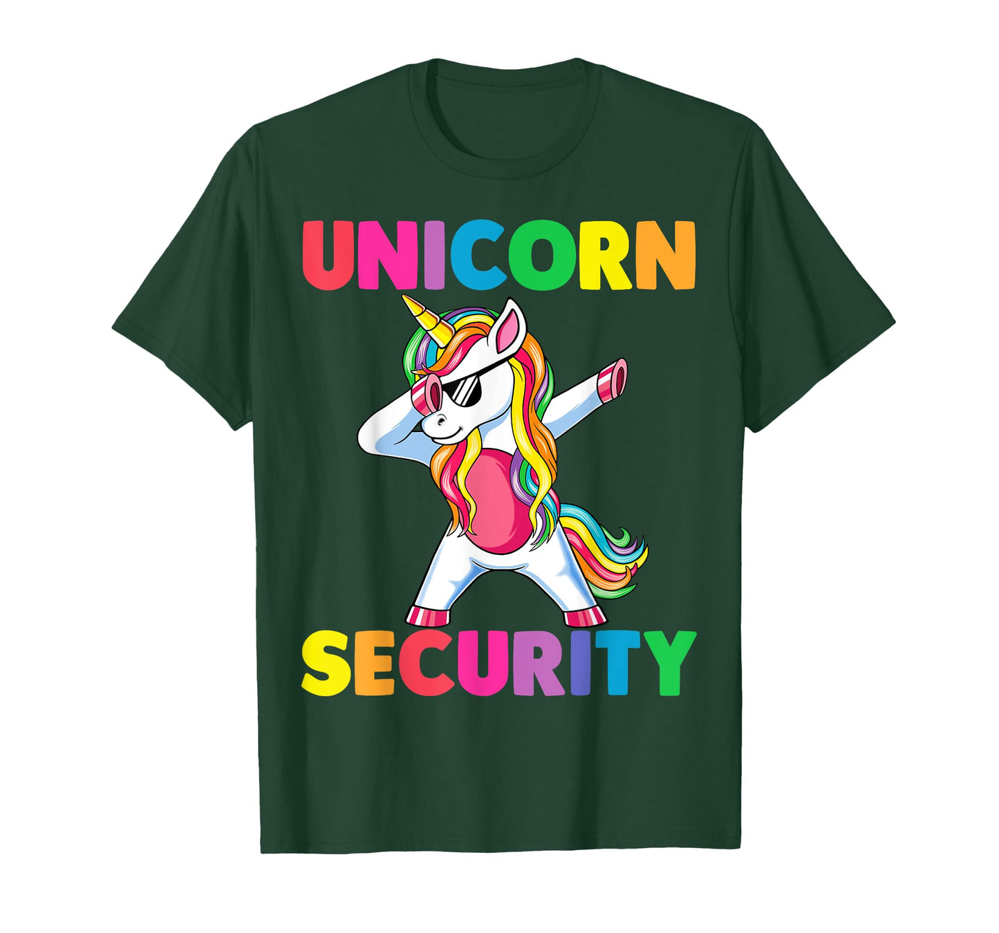 Halloween Dad Mom Daughter Adult Costume Unicorn Security T-Shirt