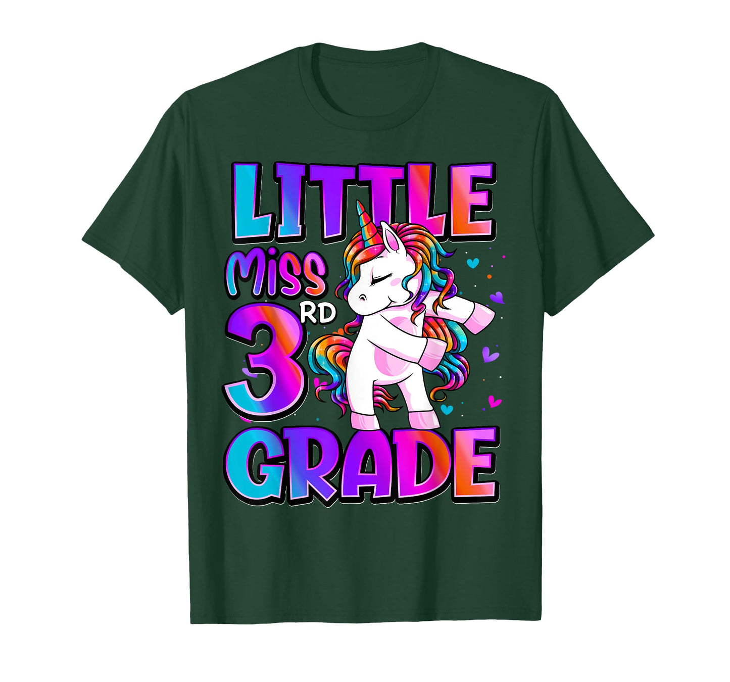 Little Miss 3rd Grade Unicorn Back To School 3rd Grade Girls T-Shirt