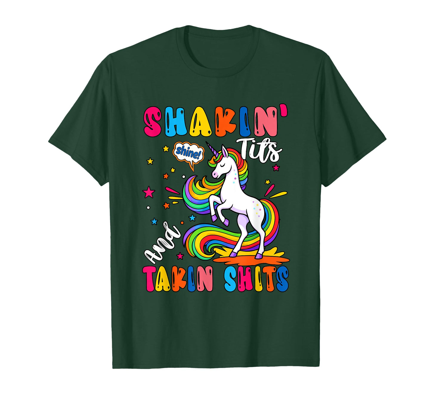 Shakin' Tits and Takin Sarcastic Unicorn Lover Costume Adult T-Shirt