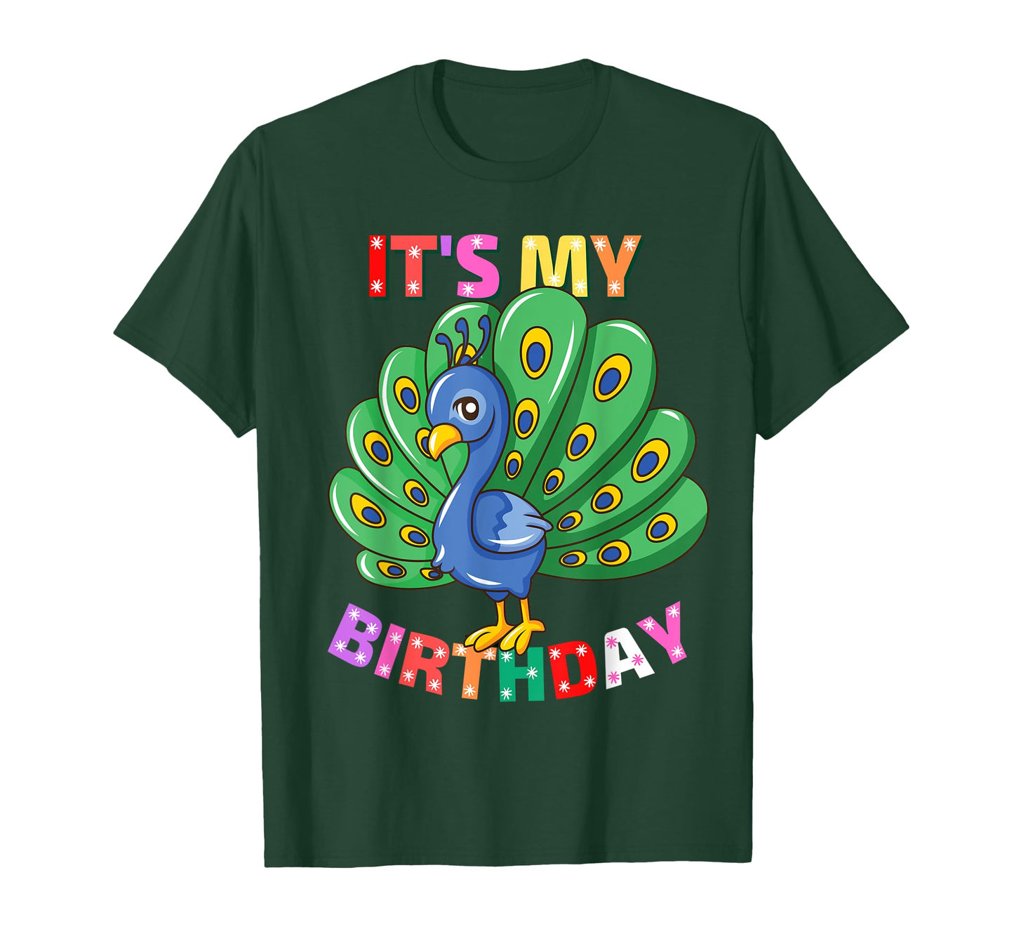 It's My Birthday Peacock for Women Girls Birthday Peacock T-Shirt