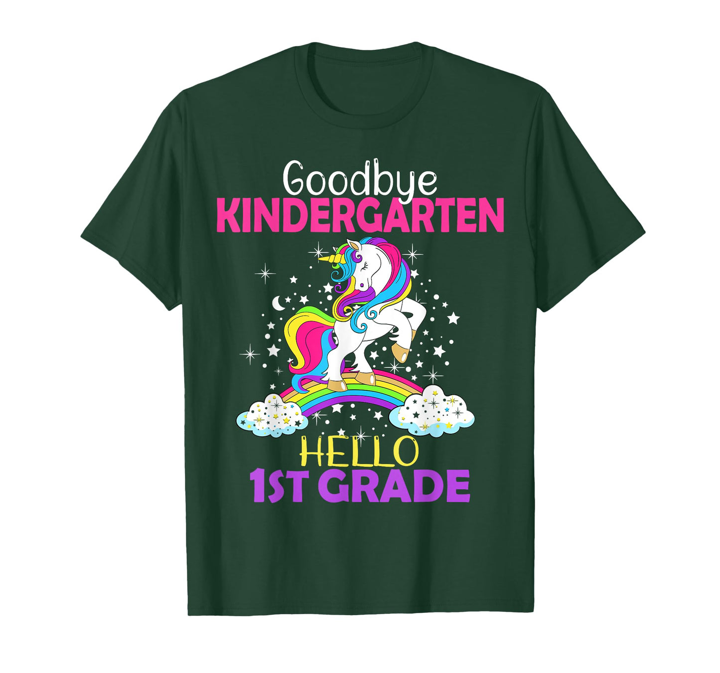 Goodbye Kindergarten Hello 1st grade Unicorn Girls 2023 Grad T-Shirt