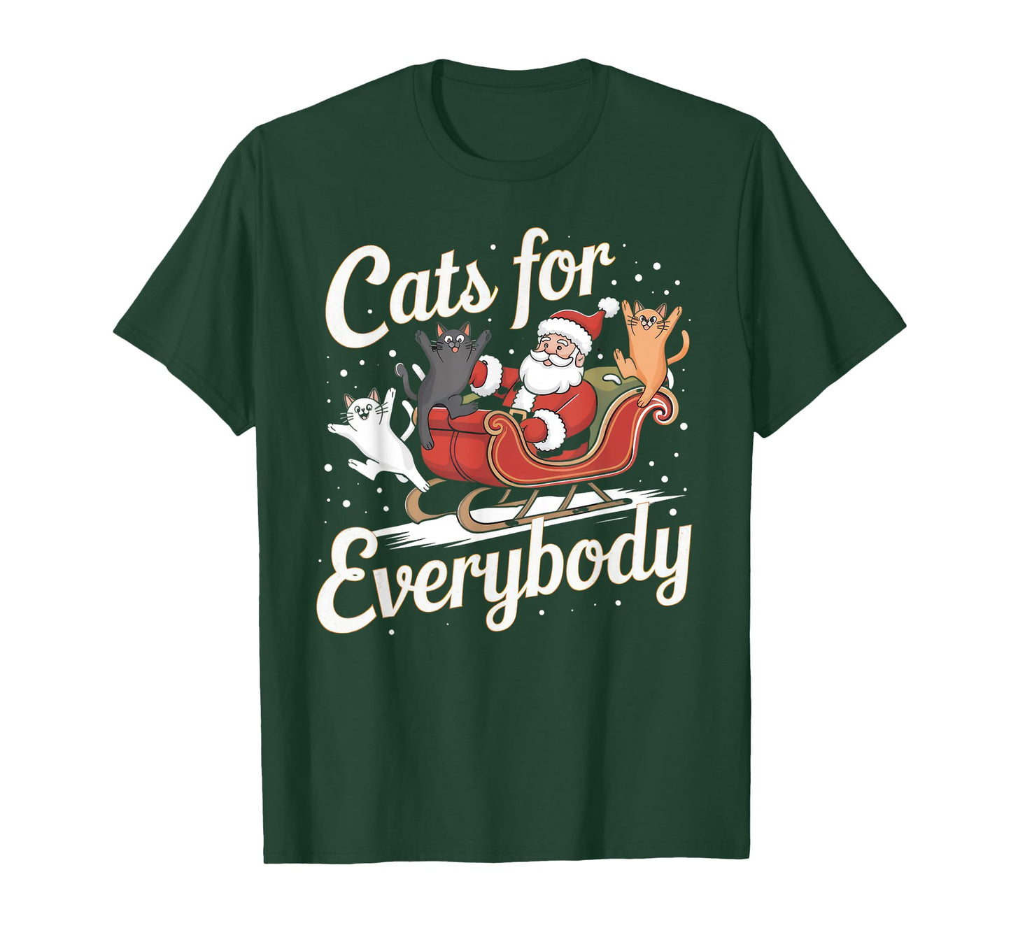 Cats for Everybody Christmas Shirt Funny Xmas Women Santa T-Shirt