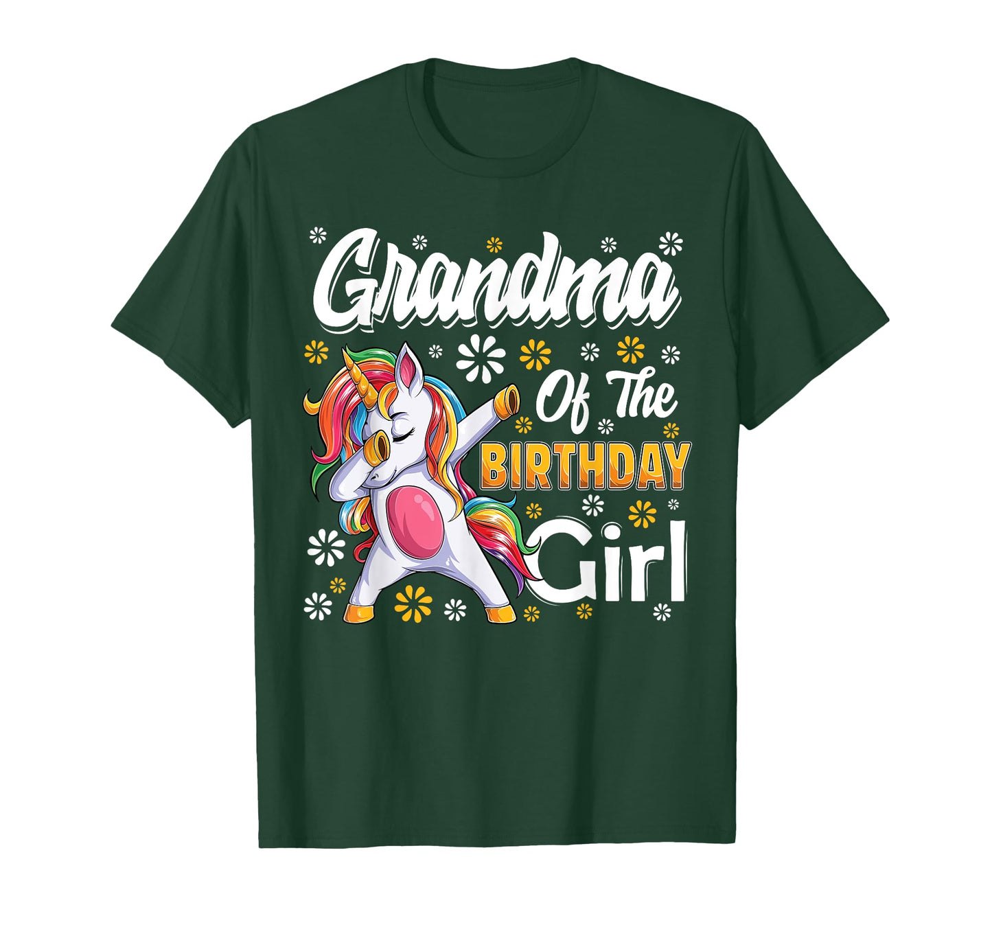 awesome dabbing unicorn birthday Grandma Family Matching T-Shirt