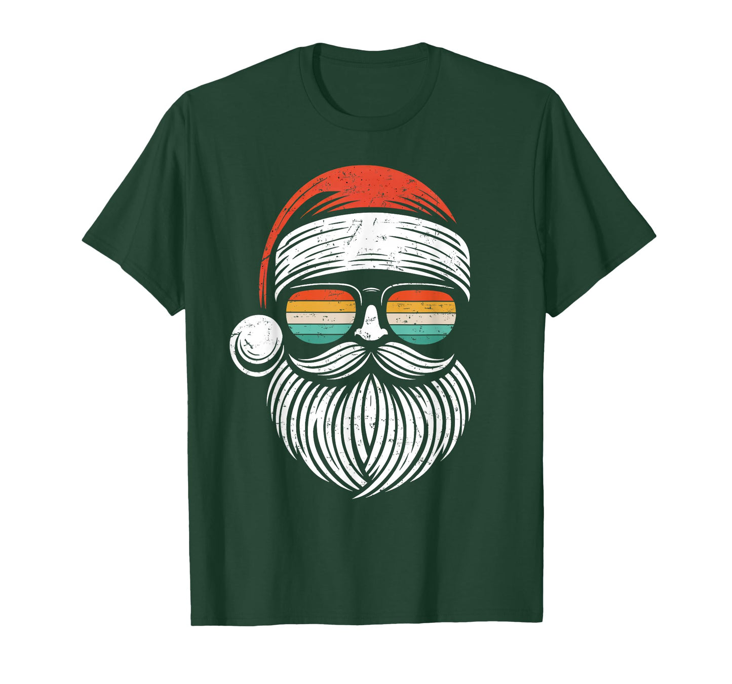 Christmas Santa Face Retro Sunglasses Xmas Men Women Kids T-Shirt