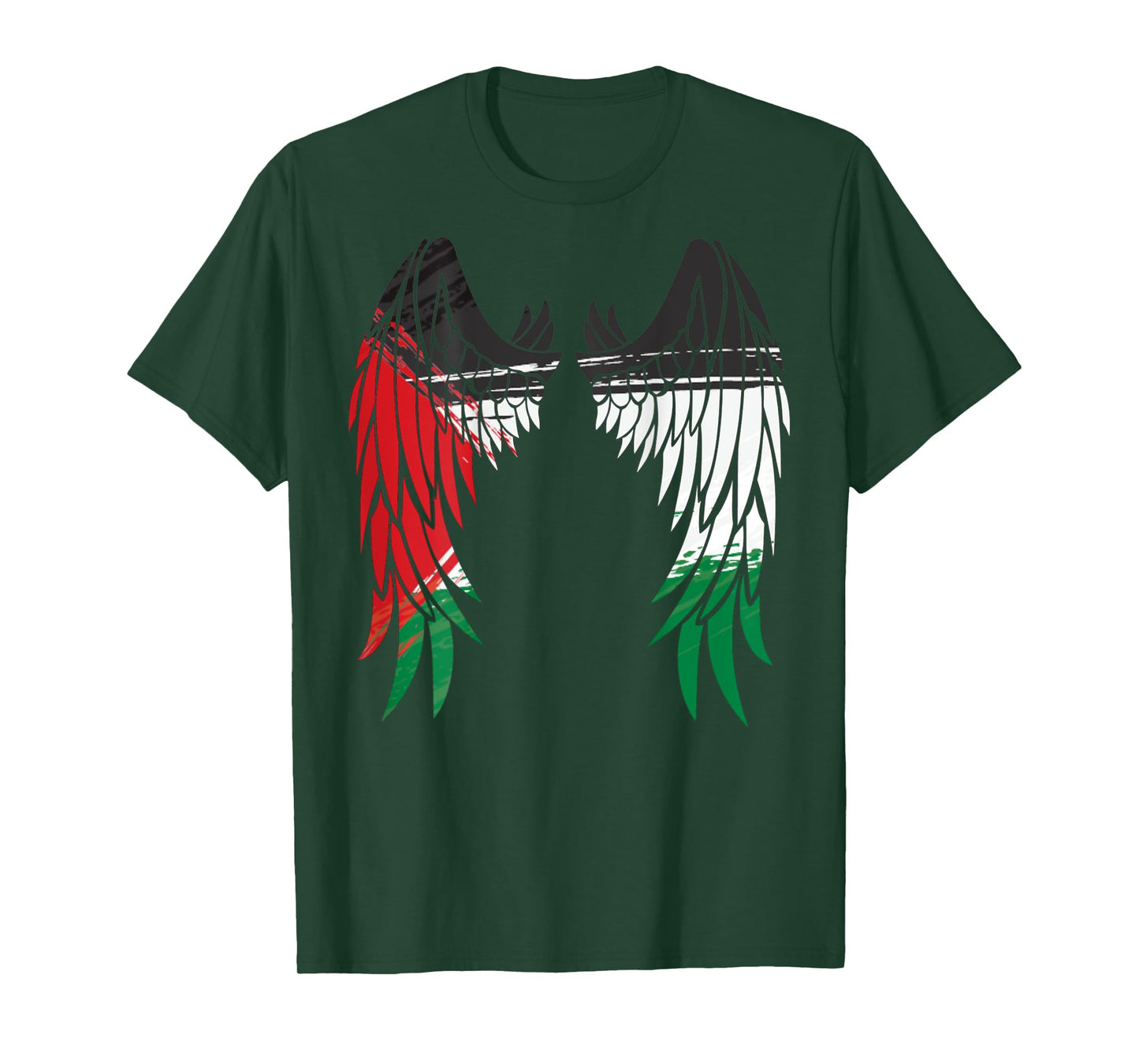 Palestine Flag Dad On Back Side Palestinian Angel Kids Wings T-Shirt