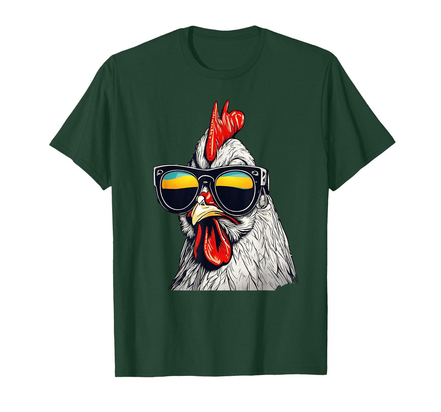 Cool Rooster Wearing Sunglasses Retro Vintage Chicken Tee T-Shirt