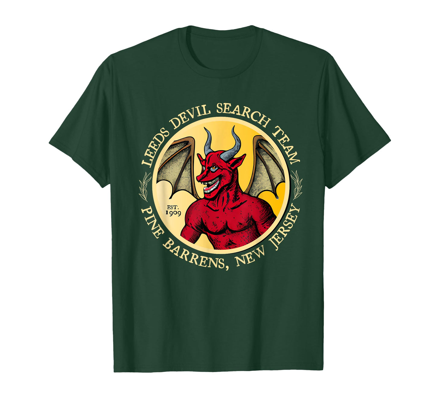 Leeds Devil Search Team Est 1909 Pine Barrens New Jersey T-Shirt