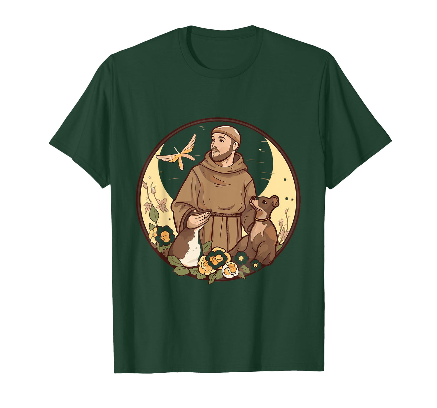 St Francis of Assisi Art Patron Saint of Animals Catholic T-Shirt