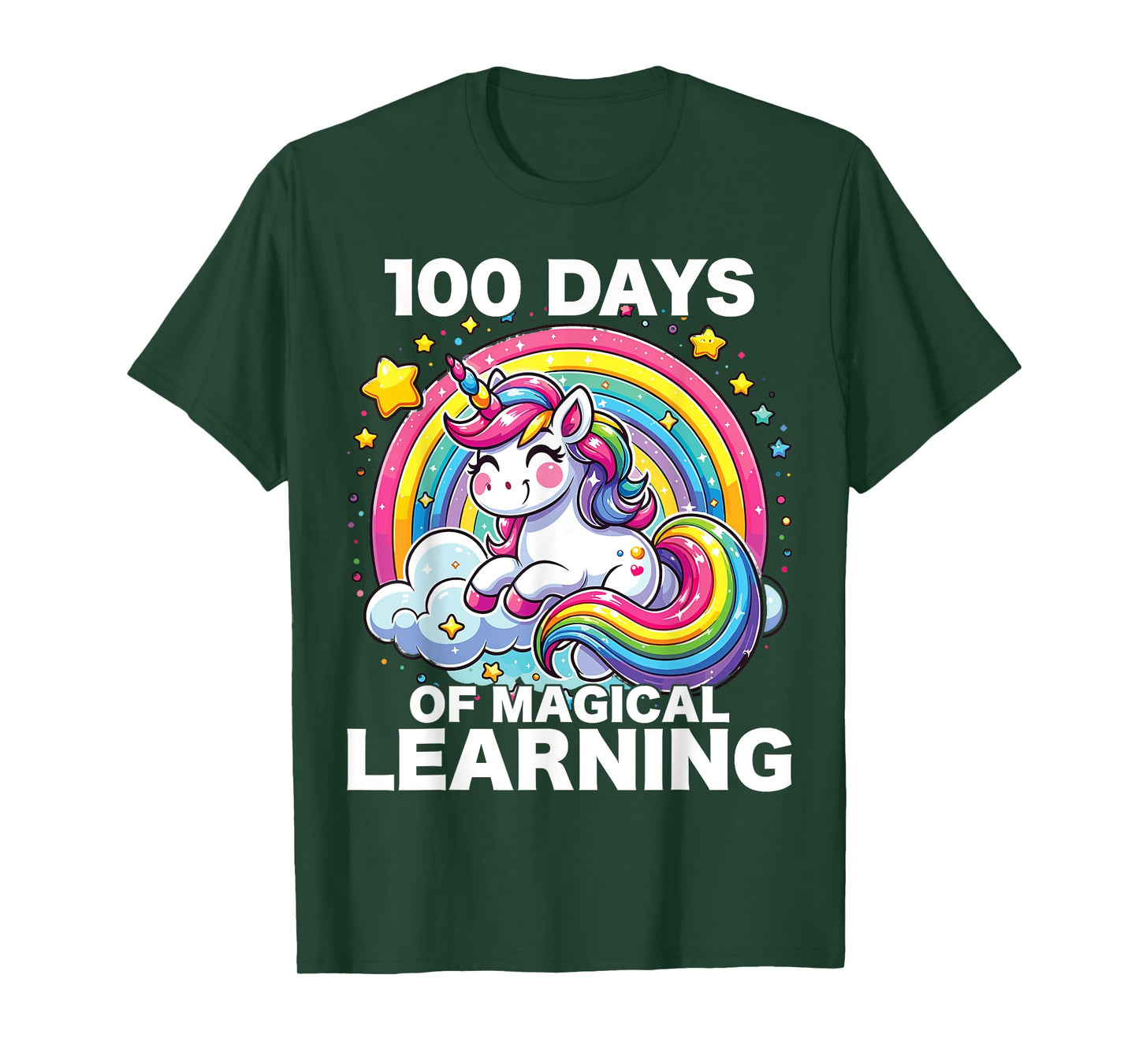 100 Days of School Unicorn Girls Teacher 100th Day of School T-Shirt