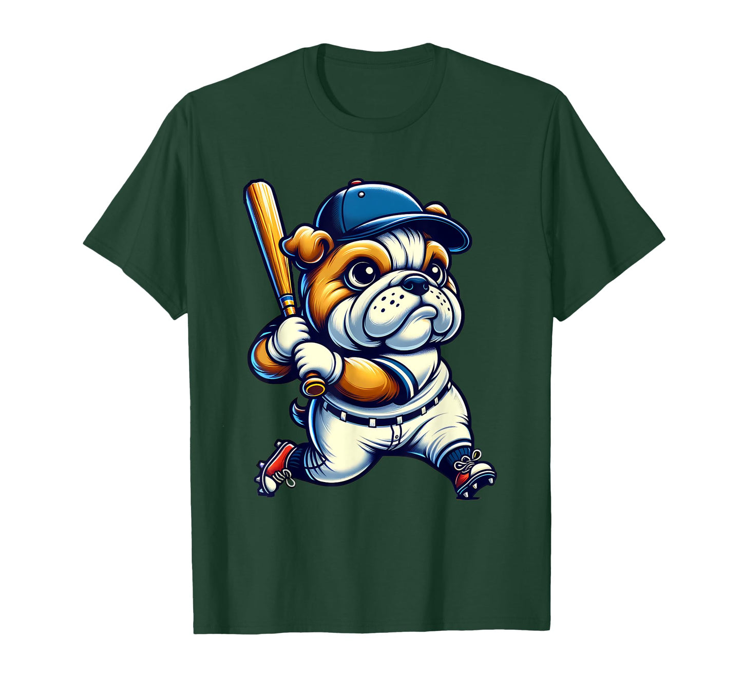 English Bulldog Baseball Player Dog Lover Men Women Kids T-Shirt