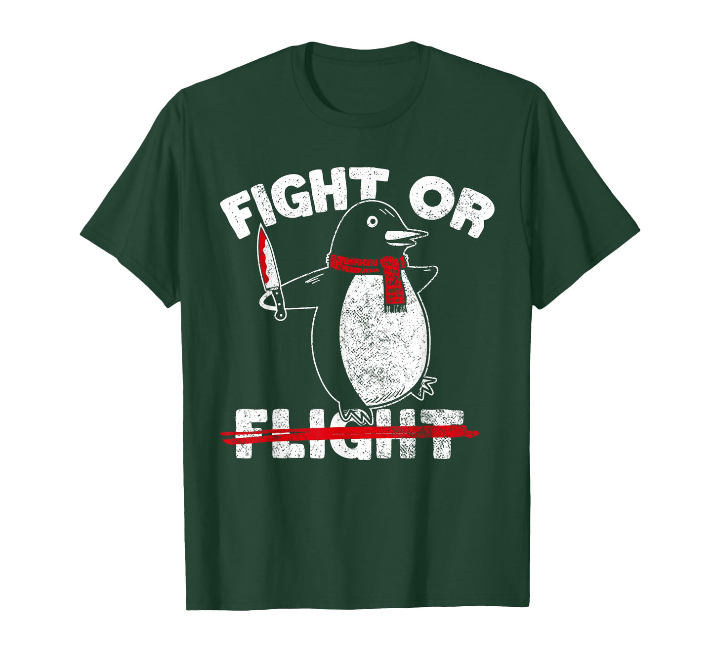 Fight or Flight Funny Killer Penguin Funny Flying Joke T-Shirt
