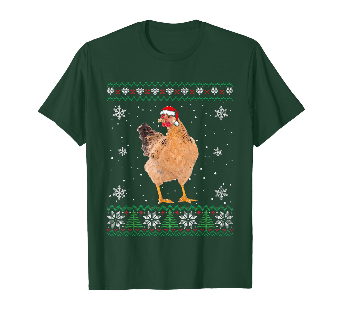 Santa Chicken Ugly Sweater Animals Christmas Pajama T-Shirt