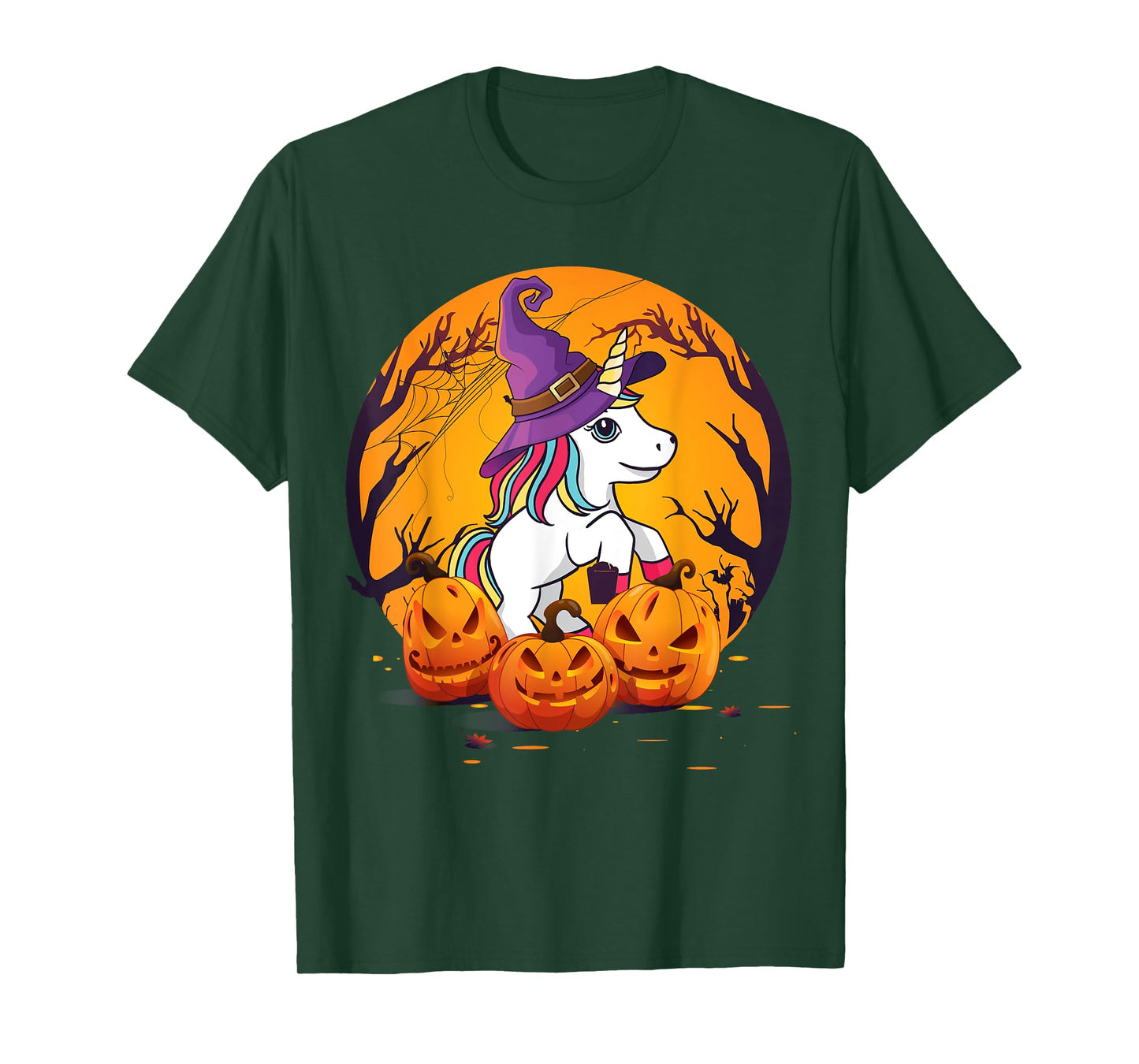 Fun Halloween Shirt Girls Kids Witchy Unicorn Halloween T-Shirt