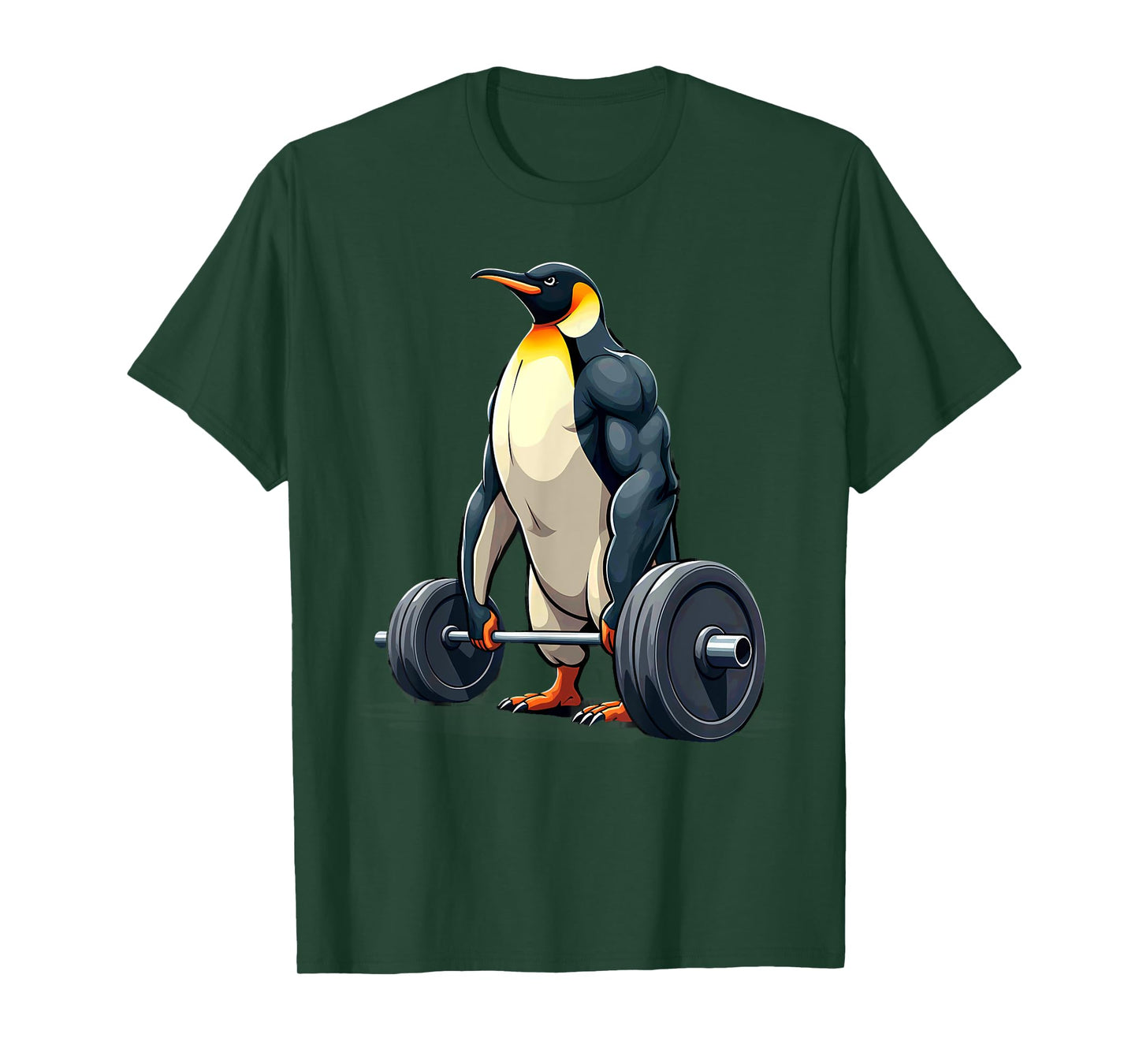 Fitness Penguin Gymer Bodybuilder Workout Gym T-Shirt, Adults, Unisex, Short Sleeve, T-Shirt, Black, Small