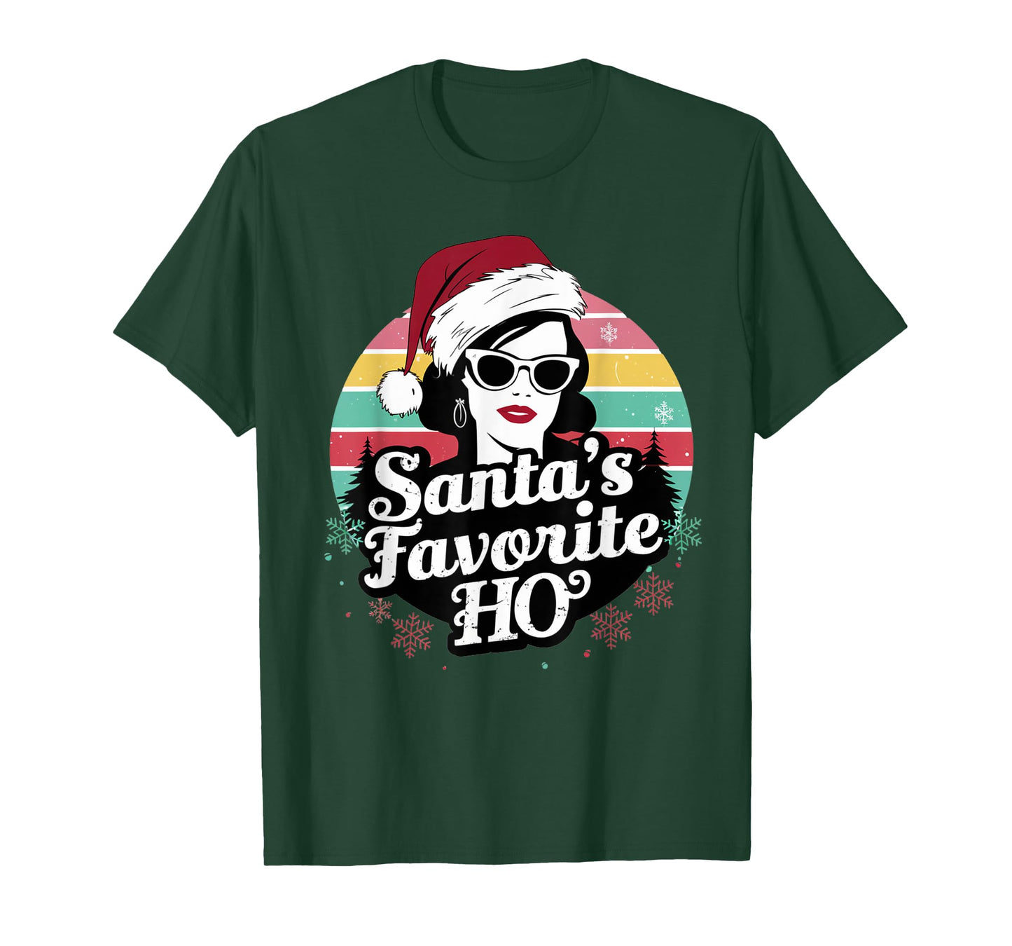 Retro Santas Favorite Ho Inappropriate Christmas for Women T-Shirt