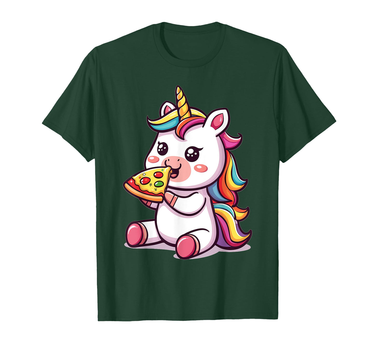 Funny Unicorn eating Pizza Graphic T-Shirt