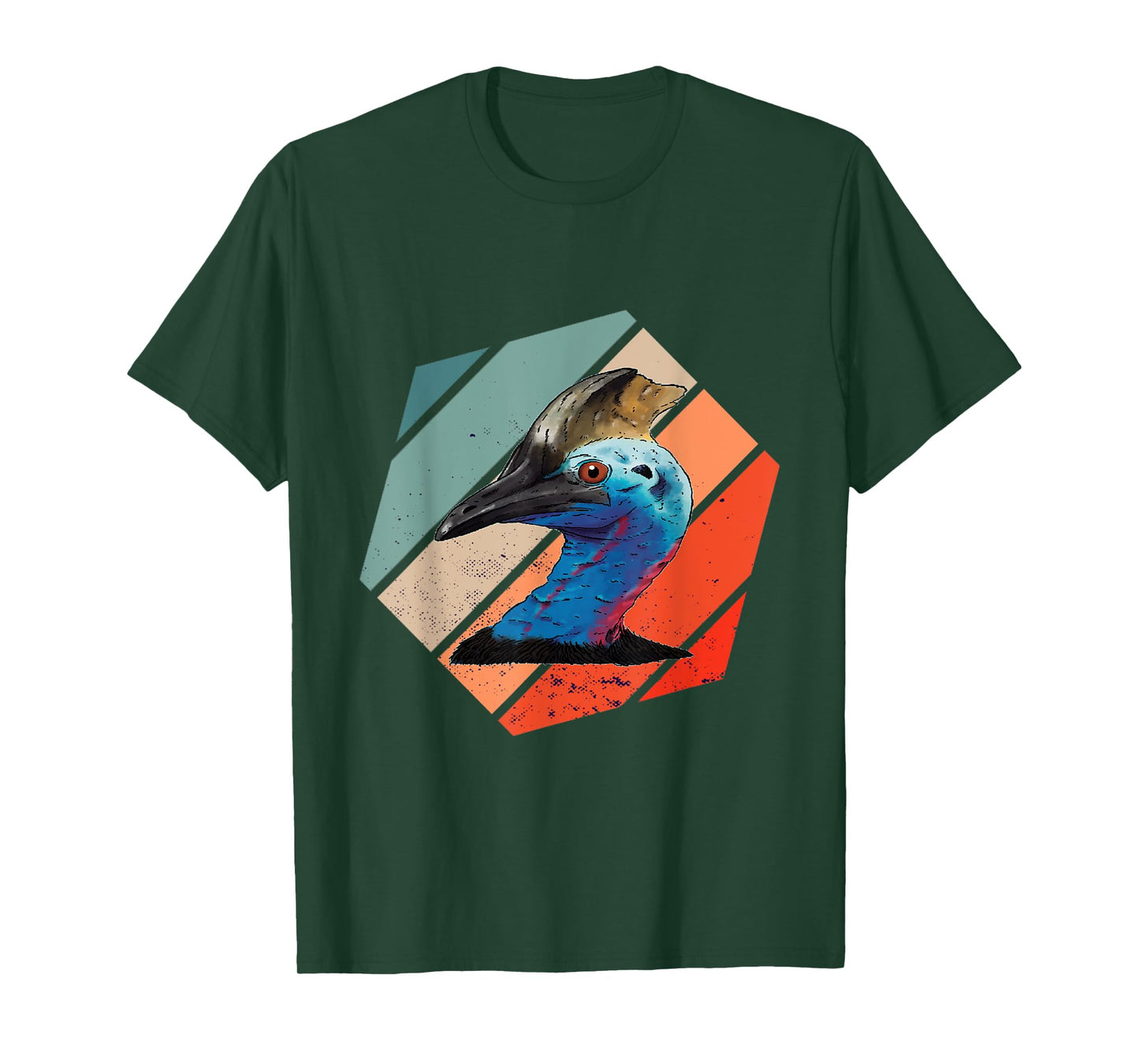 Cassowary Dino Bird Cassowary Bird Casque Hexa Vintage Retro T-Shirt